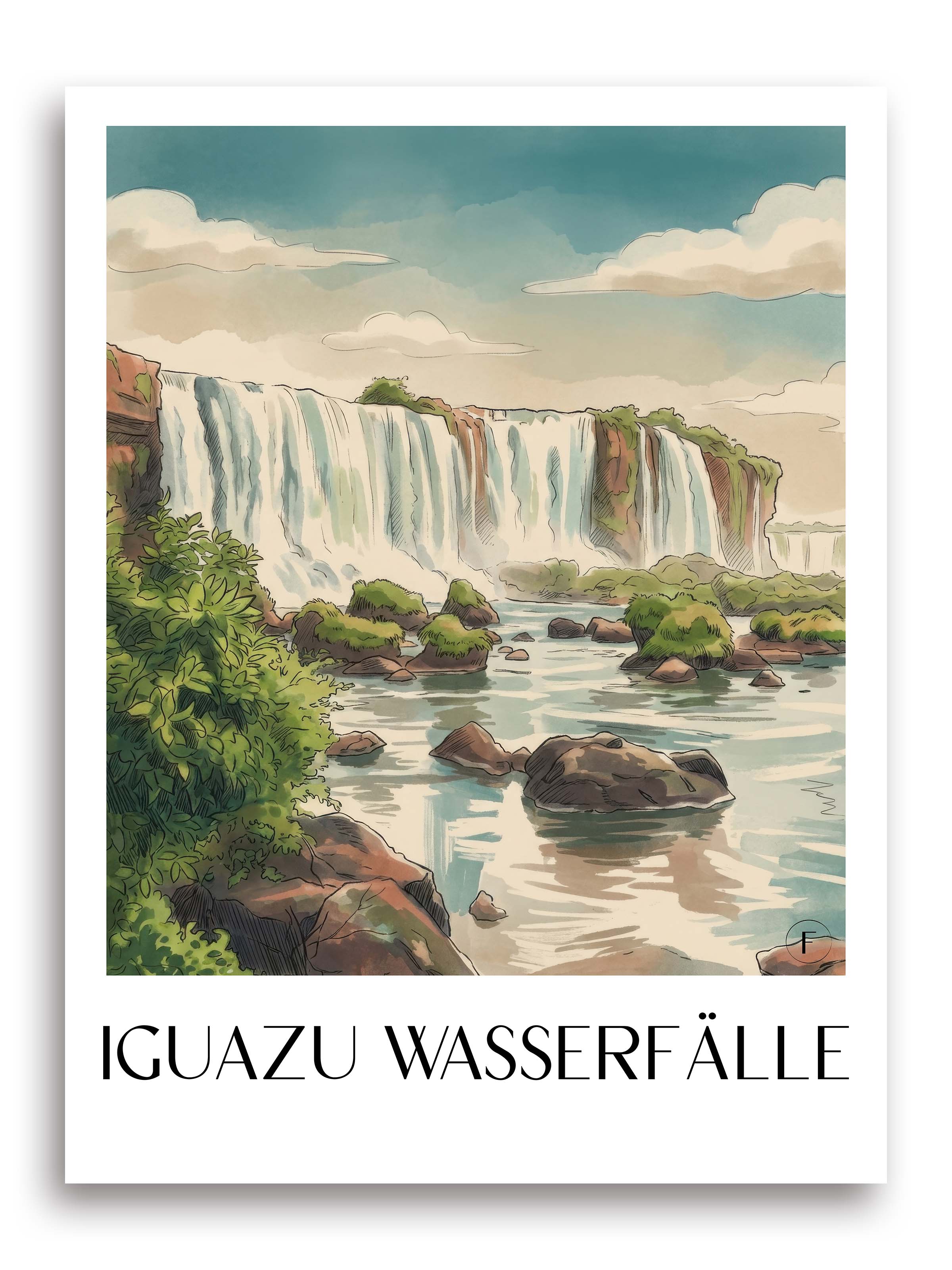 iguazú-wasserfälle-poster-aquarell