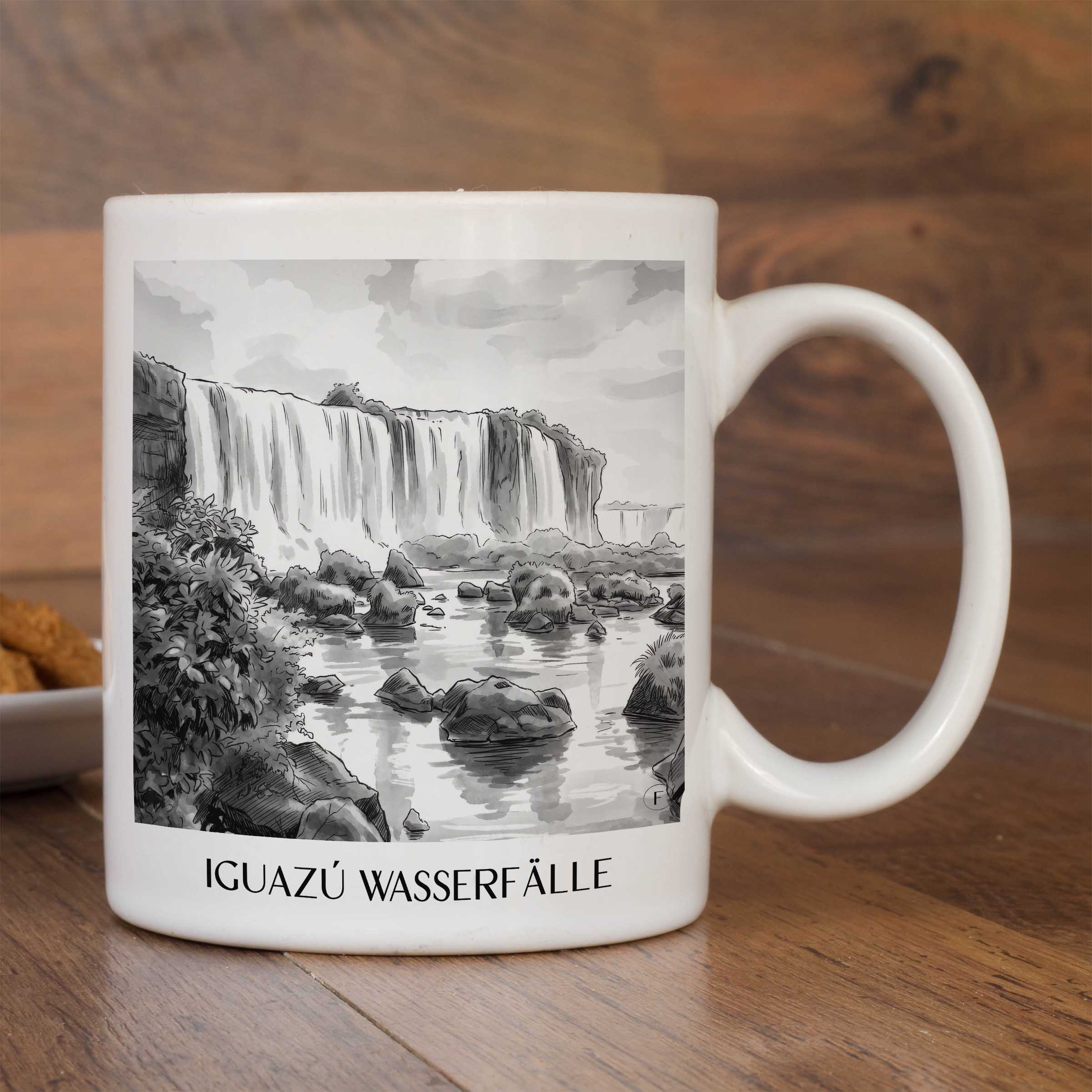 iguazú-wasserfälle-südamerika-kaffeebecher-aquarell-schwarz-weiss