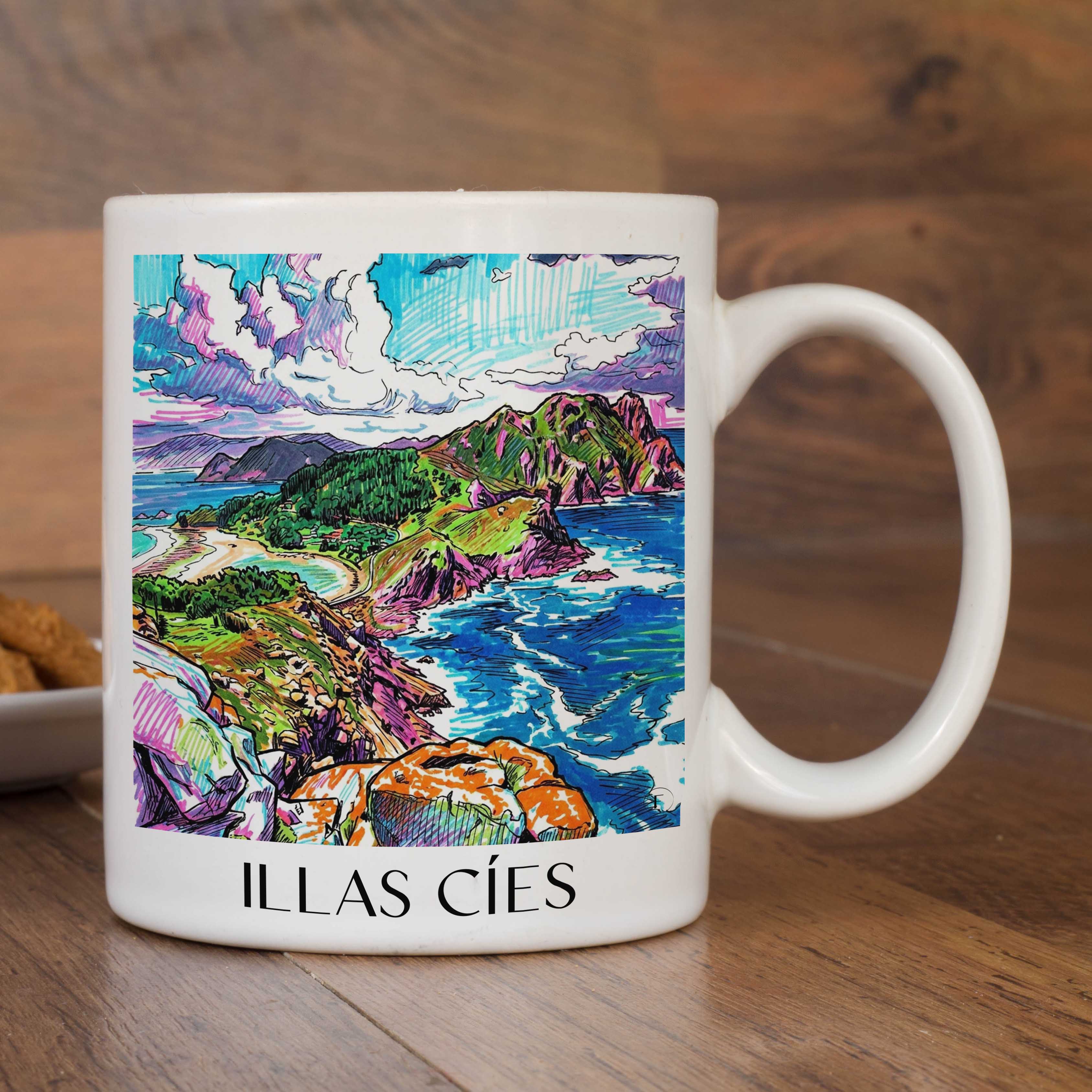 illas-cíes-spanien-spanien-kaffeebecher-graffiti