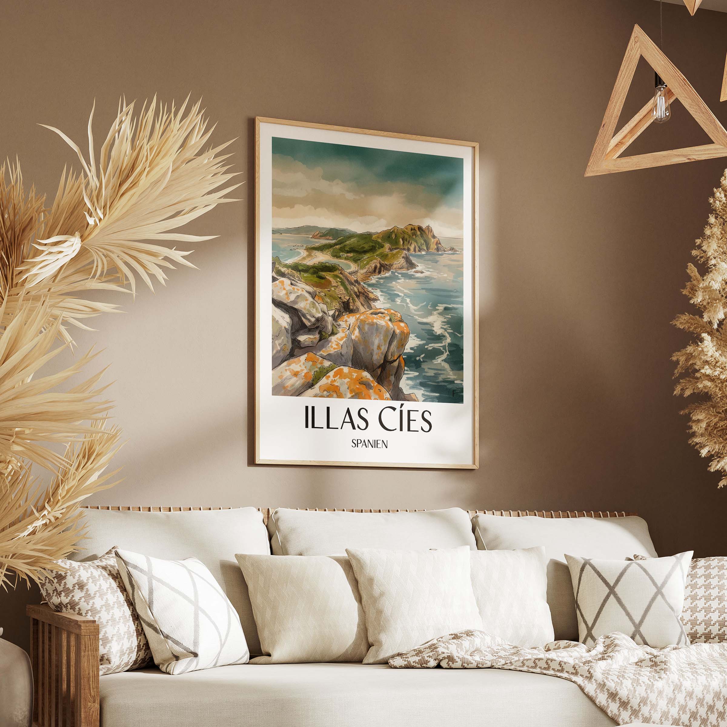 illas-cíes-spanien-spanien-poster-aquarell