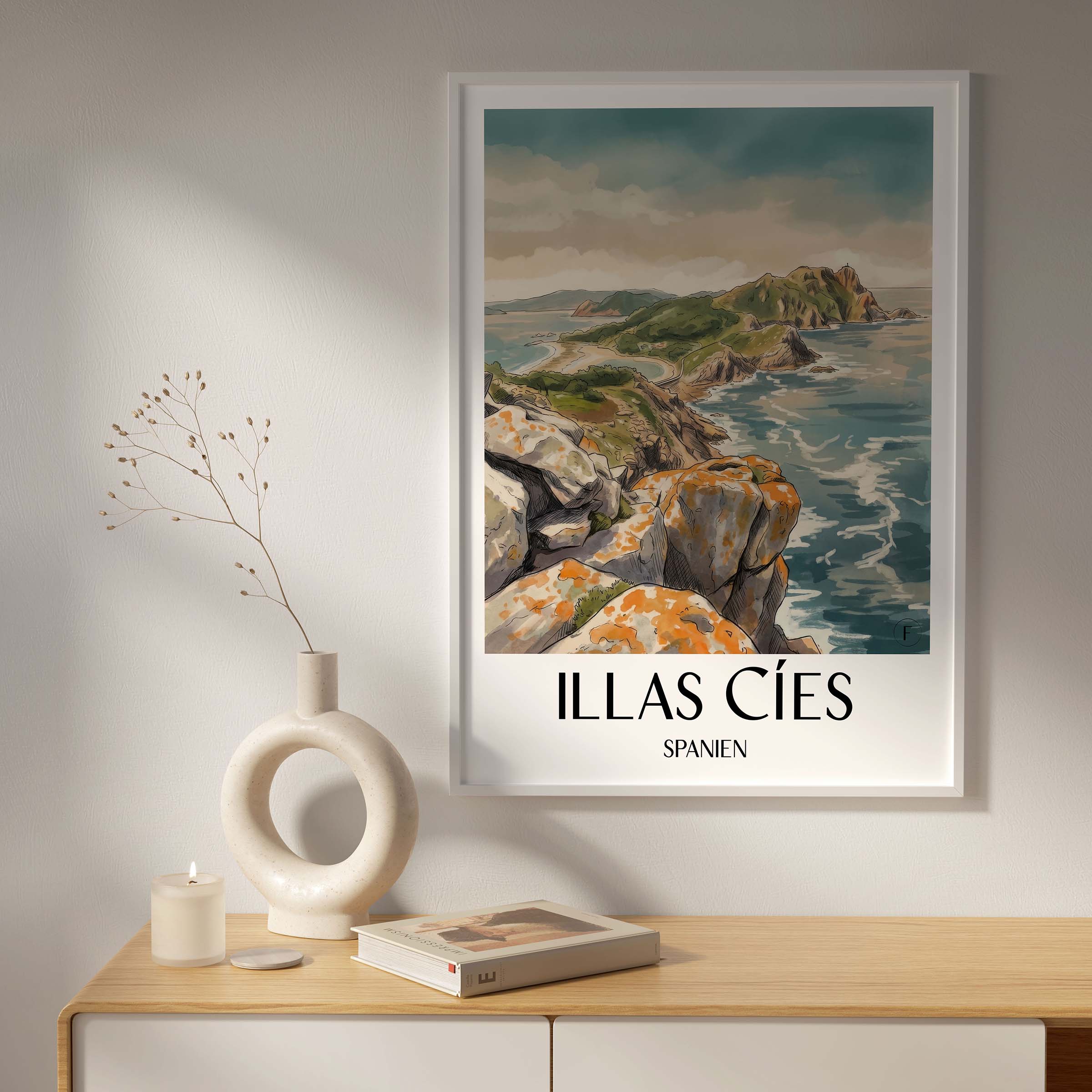 illas-cíes-spanien-spanien-poster-aquarell