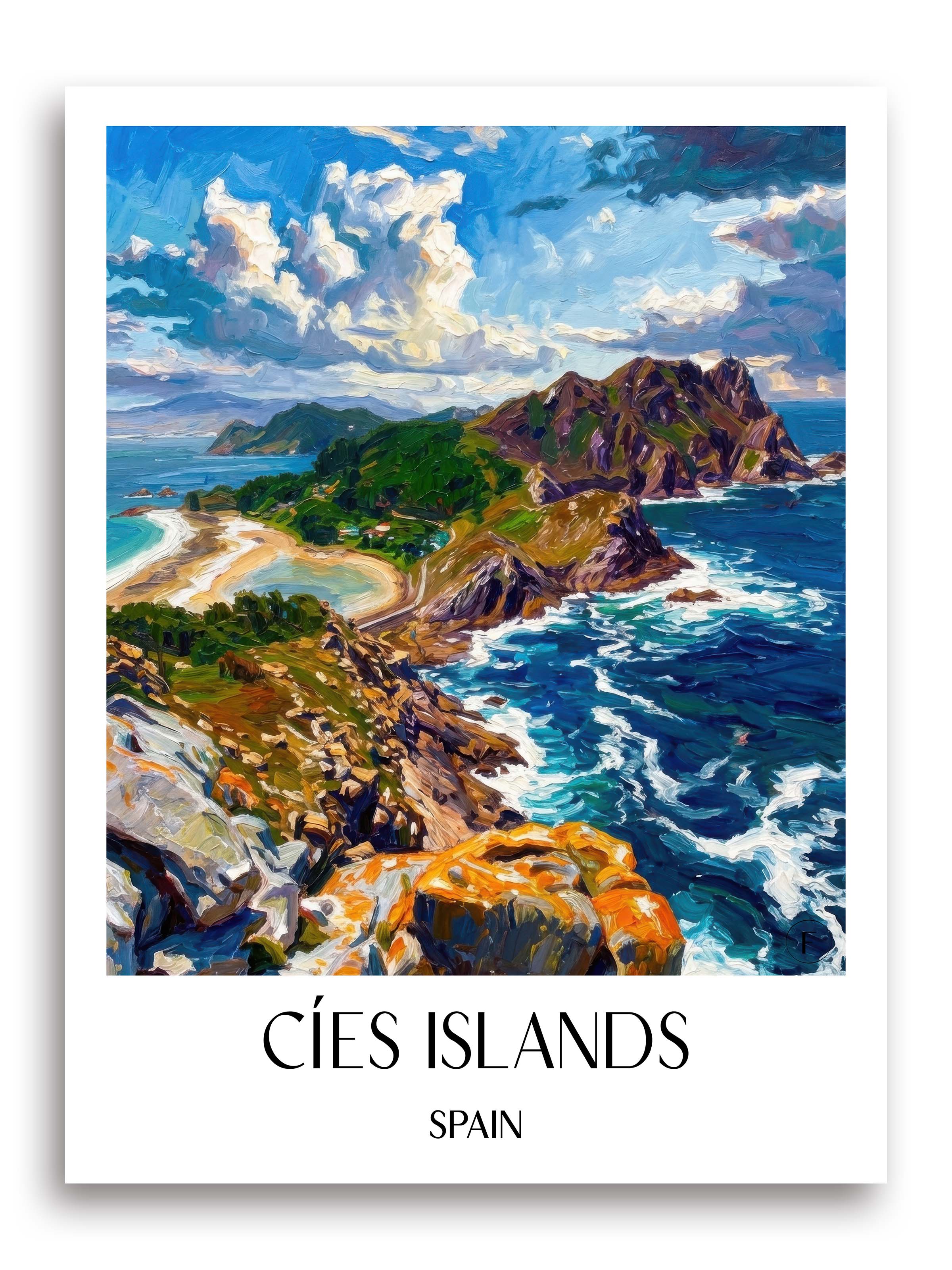 Illas Cíes Poster - Spanien - Spanien Kunstdruck - Ölgemälde von A4 bis A1 - favplace