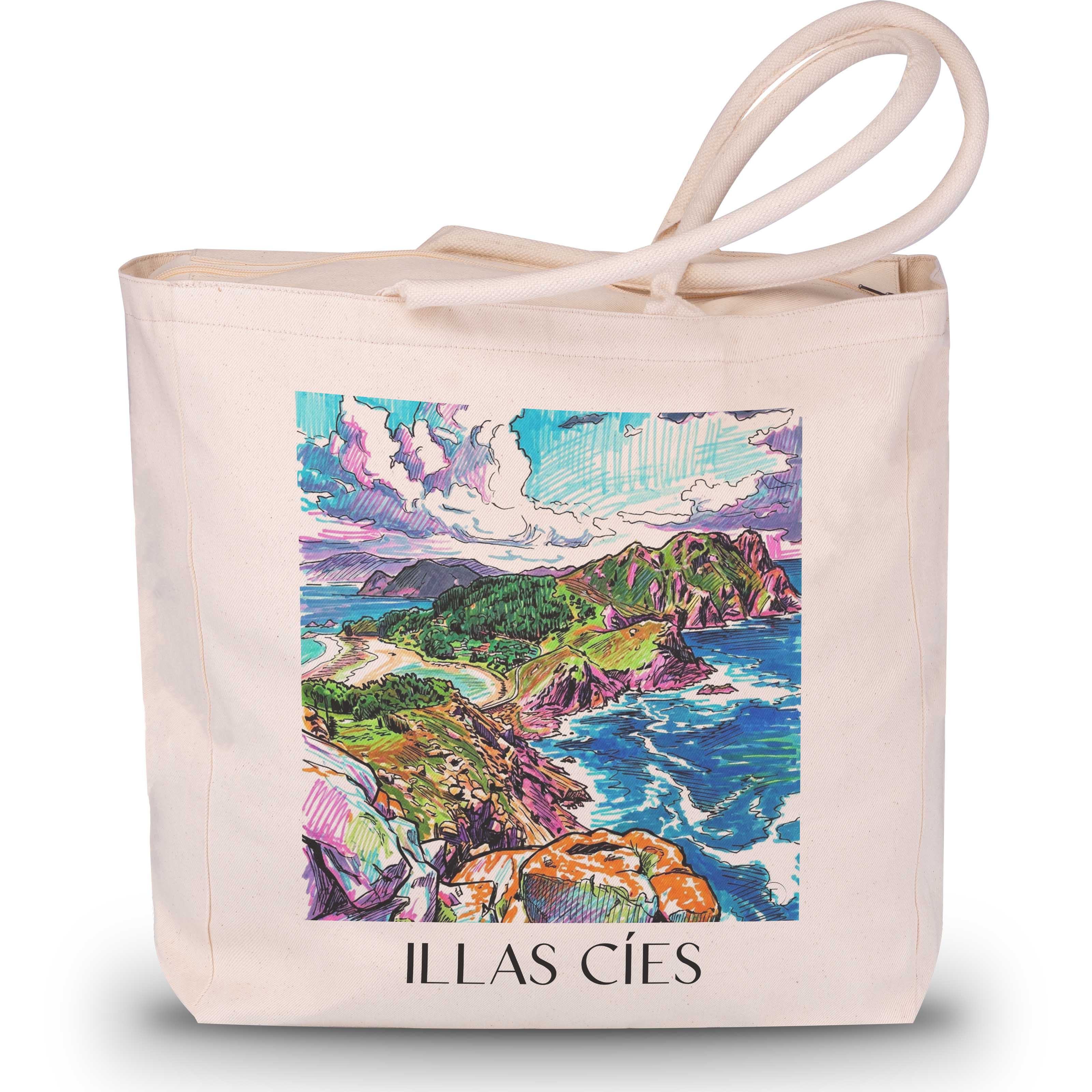 illas-cíes-spanien-spanien-einkaufstasche-graffiti