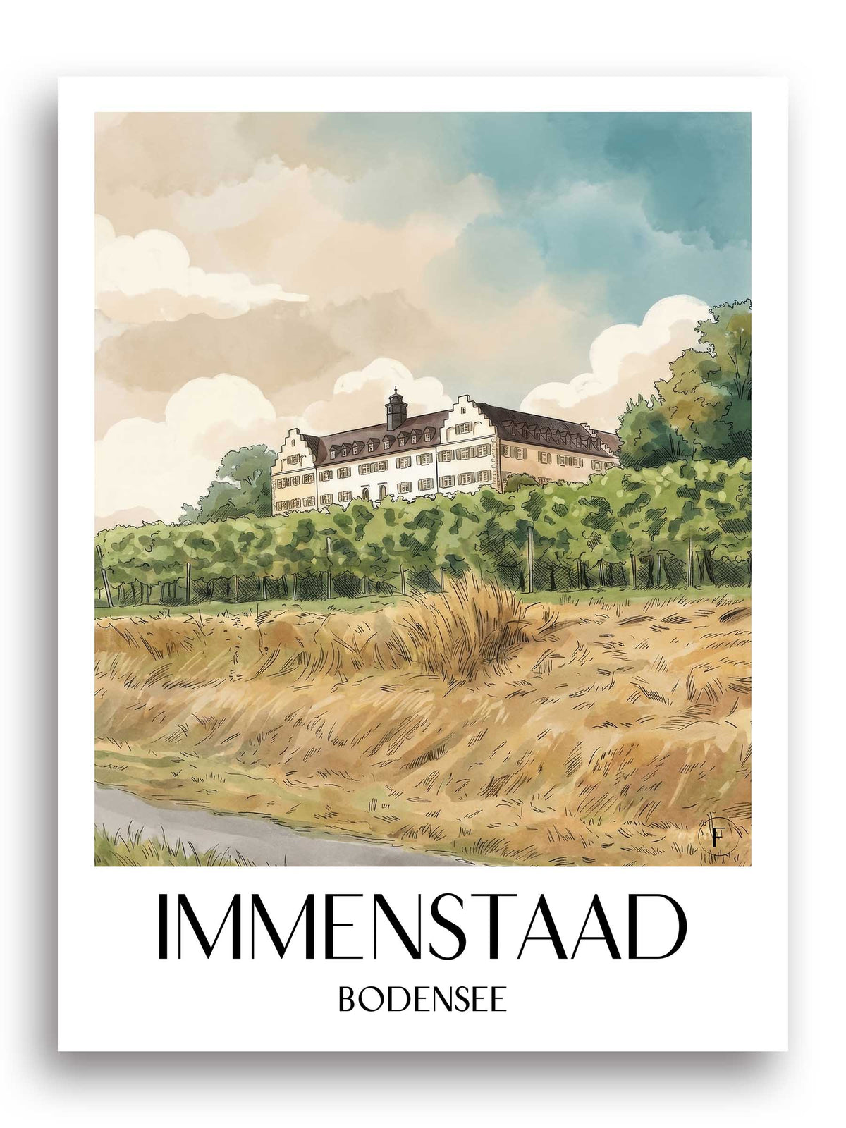 immenstaad-bodensee-deutschland-poster-aquarell