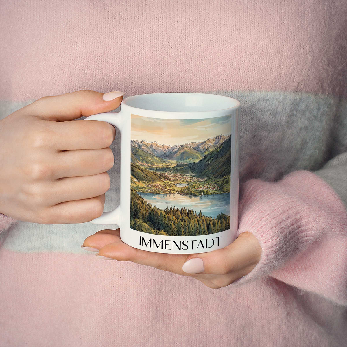 immenstadt-oberallgäu-deutschland-kaffeebecher-aquarell