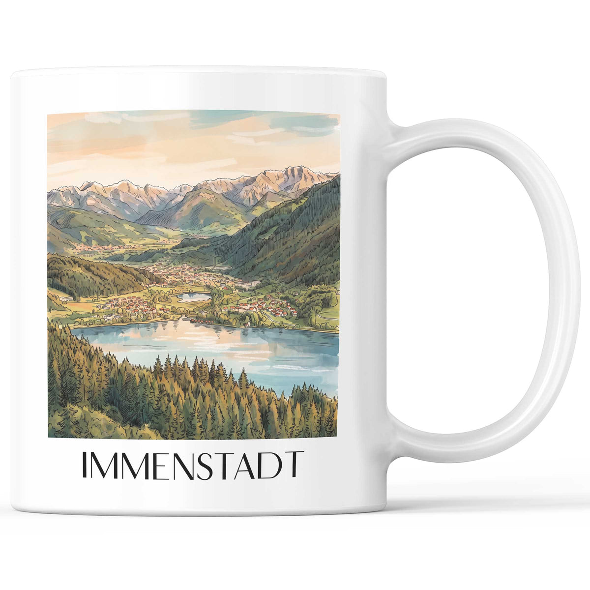 immenstadt-oberallgäu-deutschland-kaffeebecher-aquarell