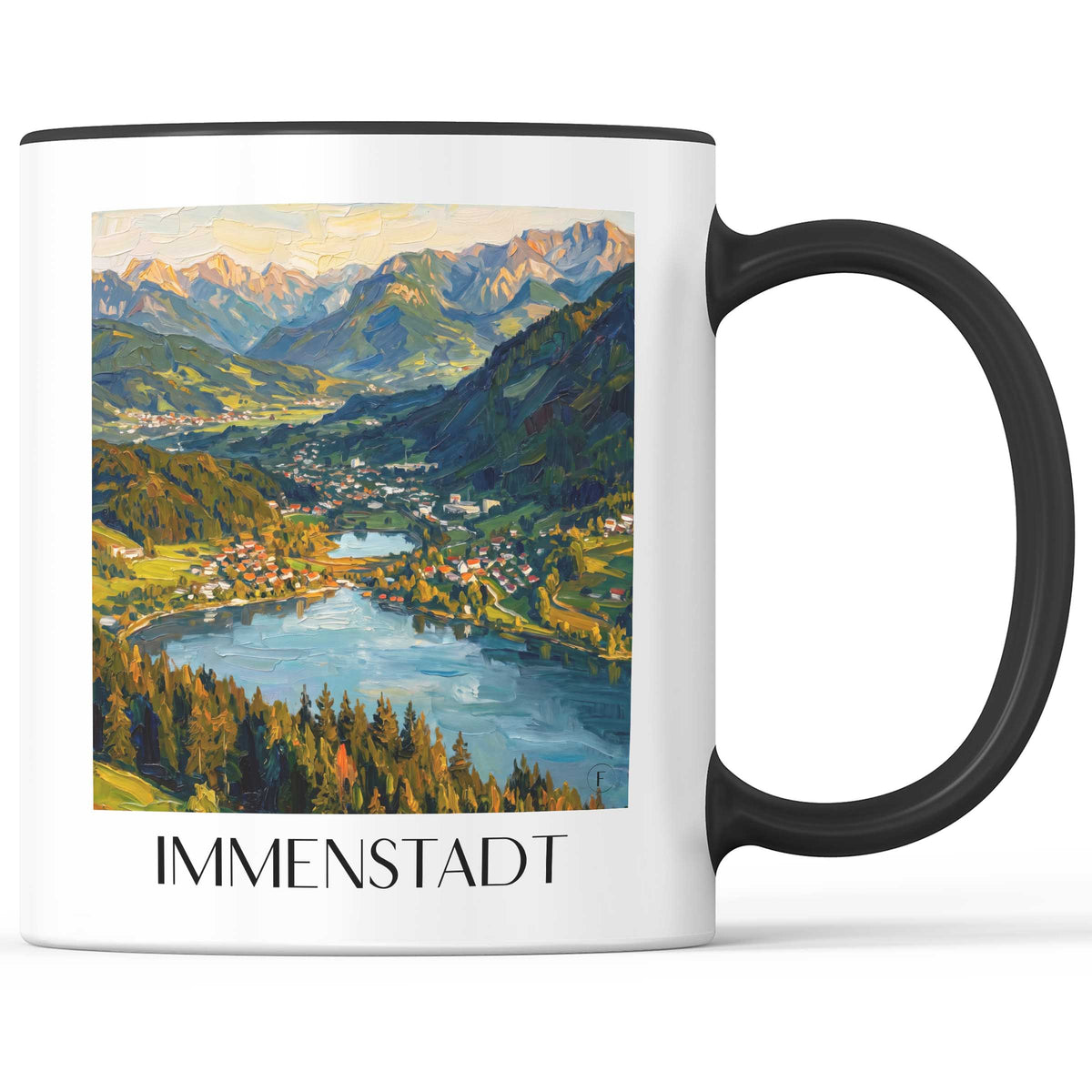 Immenstadt Kaffeebecher - Oberallgäu - Deutschland Becher - Kaffeetasse im Ölgemälde Stil - favplace