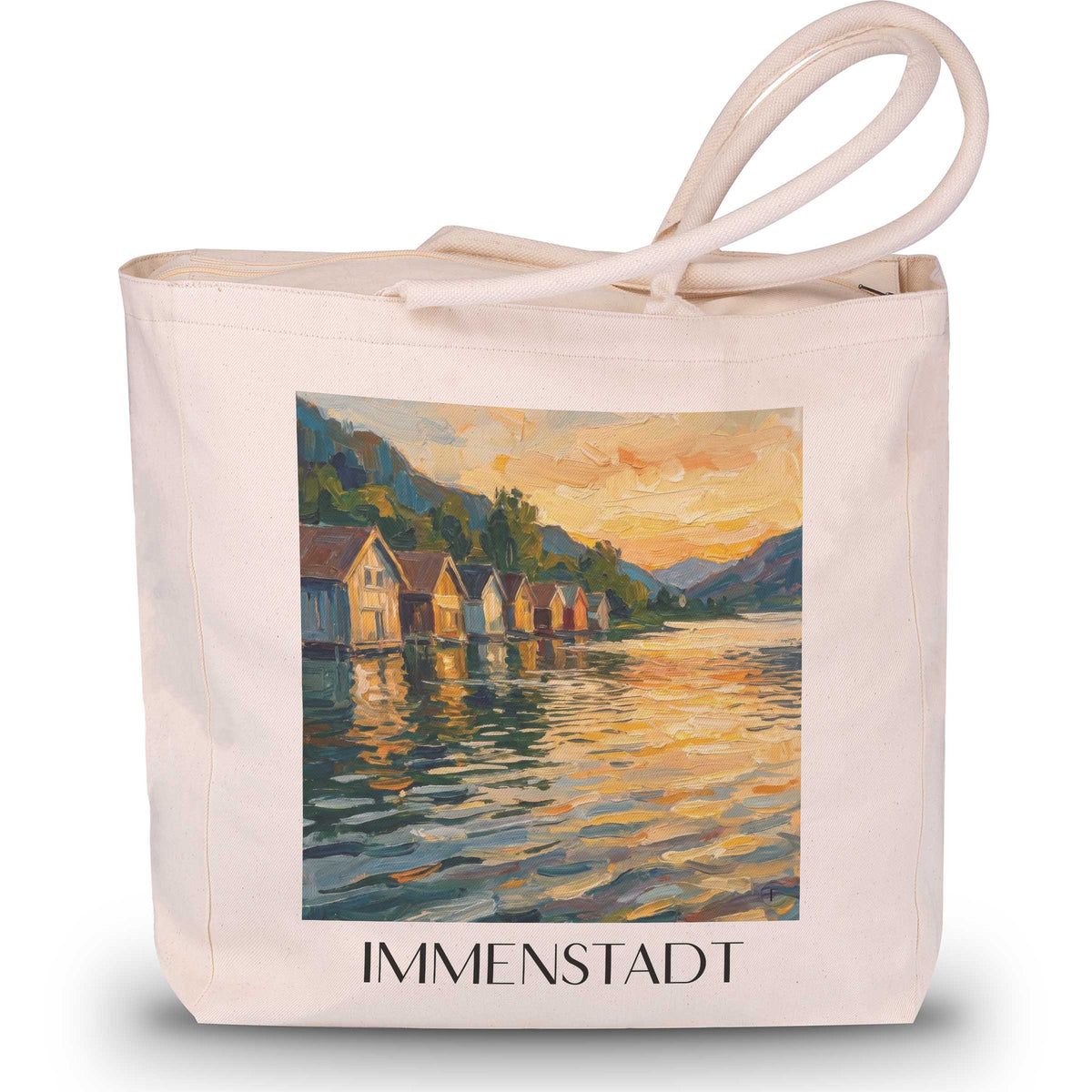 Immenstadt Shopping Tasche - Oberallgäu - Deutschland Tote Bag - Einkaufstasche im Ölgemälde Stil - favplace