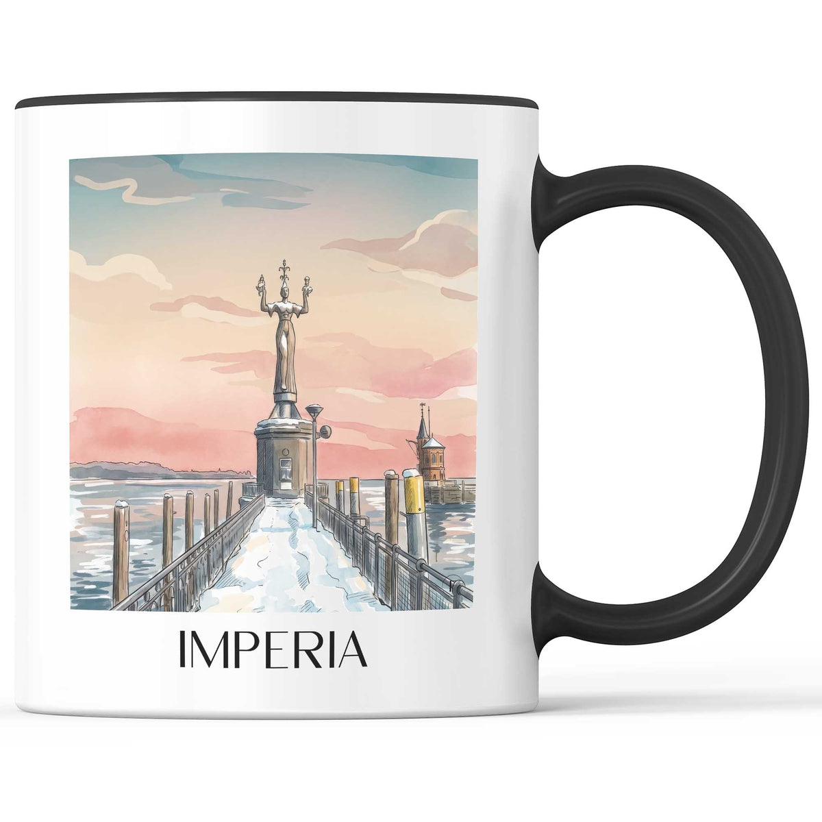 Imperia Kaffeebecher - Konstanz - Deutschland Becher - Kaffeetasse im Aquarell Stil - favplace