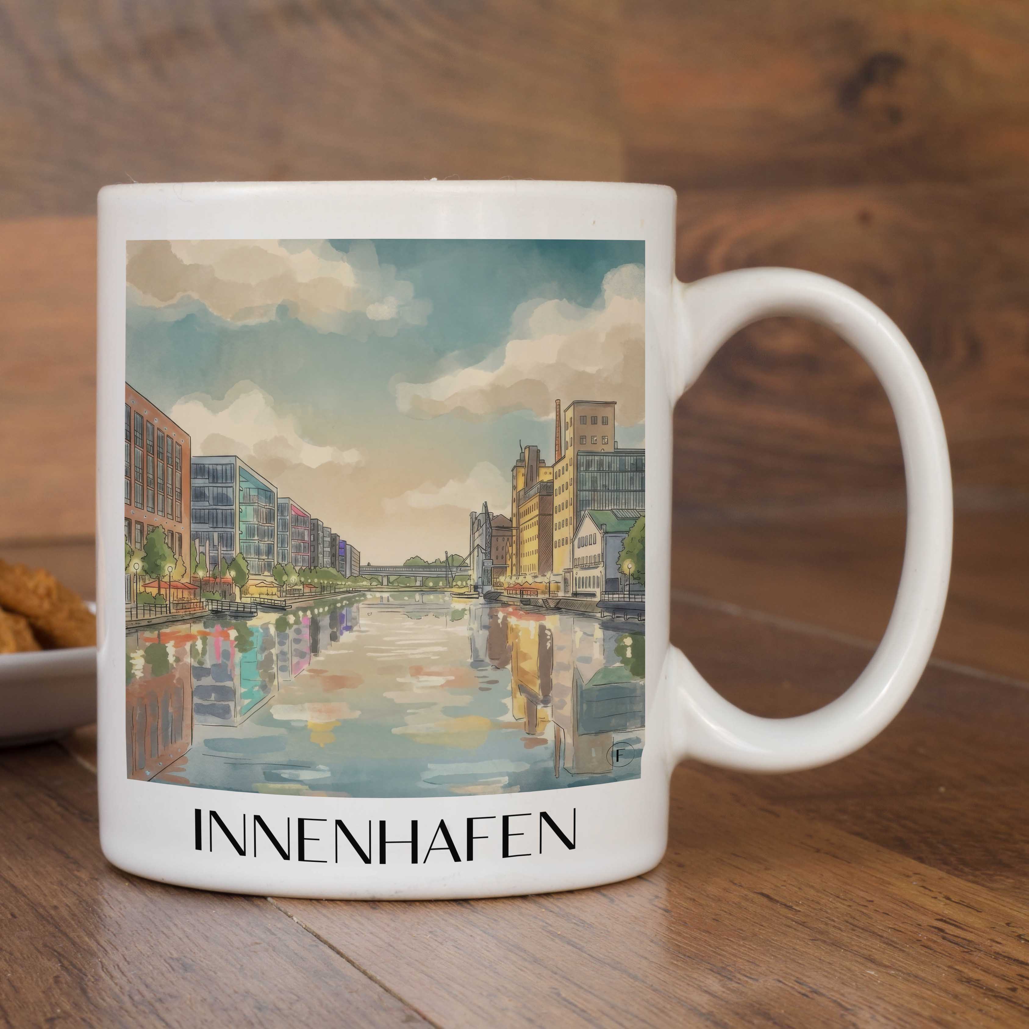 innenhafen-duisburg-deutschland-kaffeebecher-aquarell