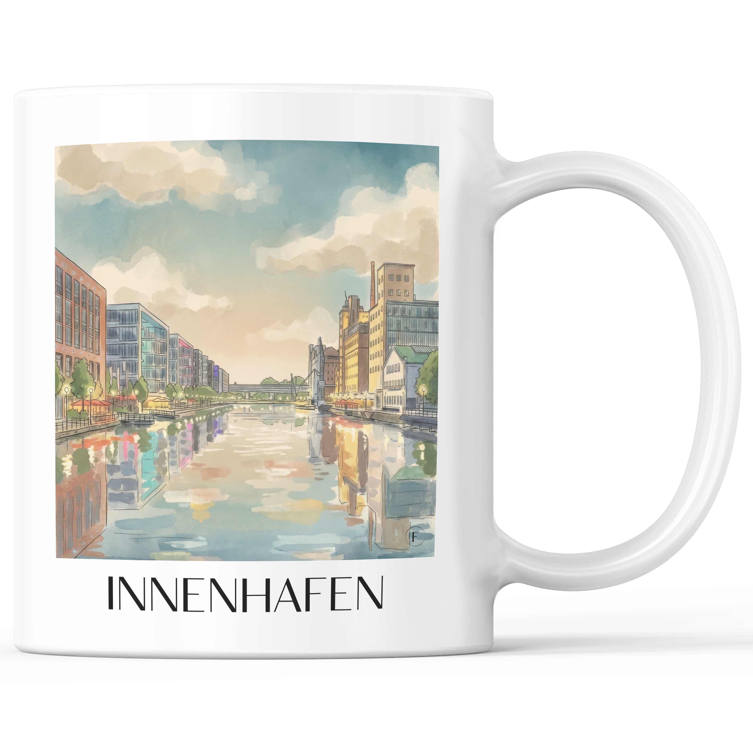 Innenhafen Kaffeebecher - Duisburg - Deutschland Becher - Kaffeetasse im Aquarell Stil - favplace