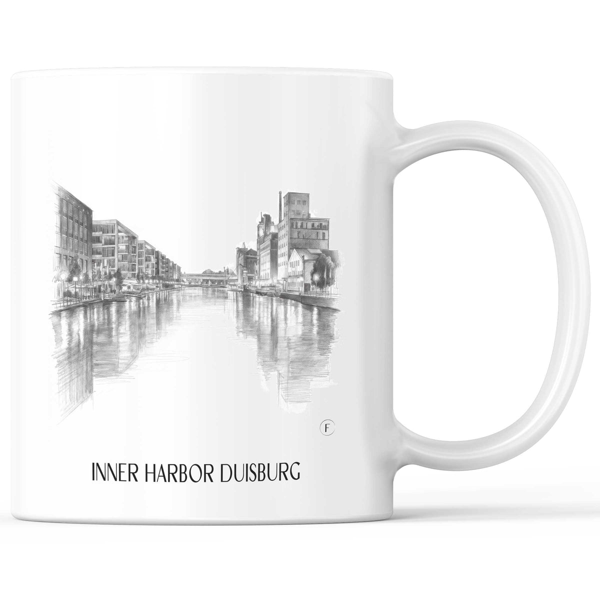 Innenhafen Kaffeebecher - Duisburg - Deutschland Becher - Kaffeetasse im Zeichnung Stil - favplace