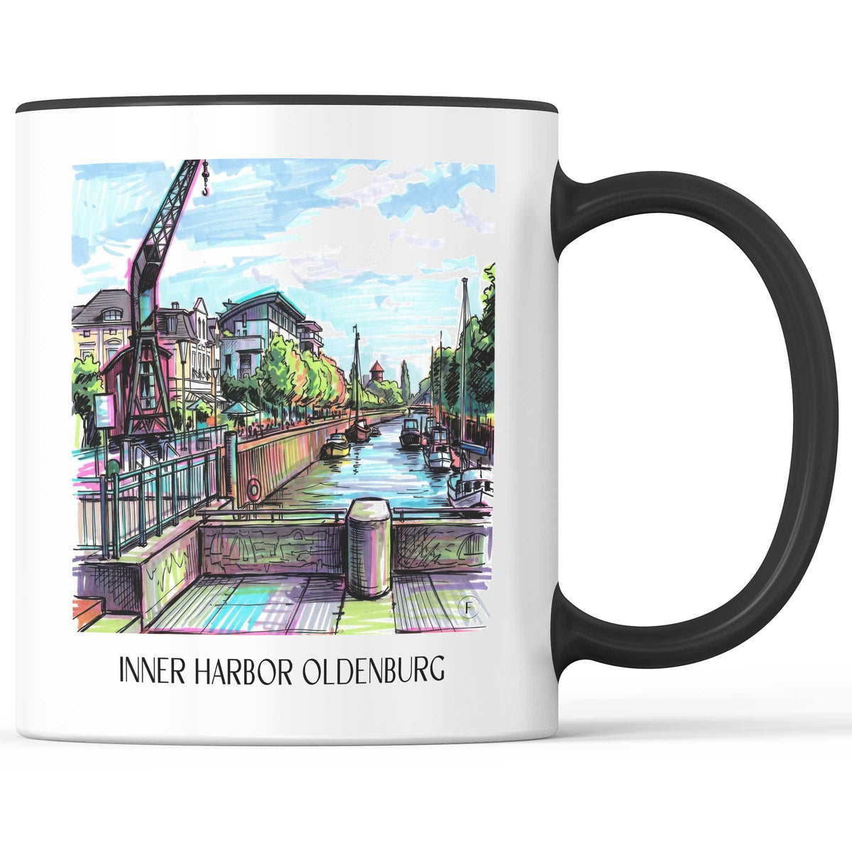Innenhafen Kaffeebecher - Oldenburg - Deutschland Becher - Kaffeetasse im Tag Graffiti Stil - favplace