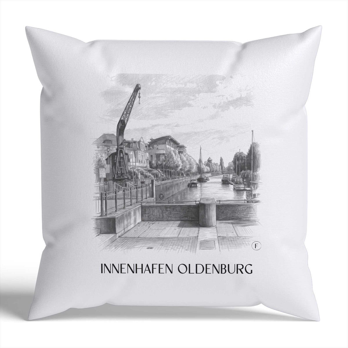 innenhafen-oldenburg-deutschland-kissenbezug-bleistift-zeichnung-drawing