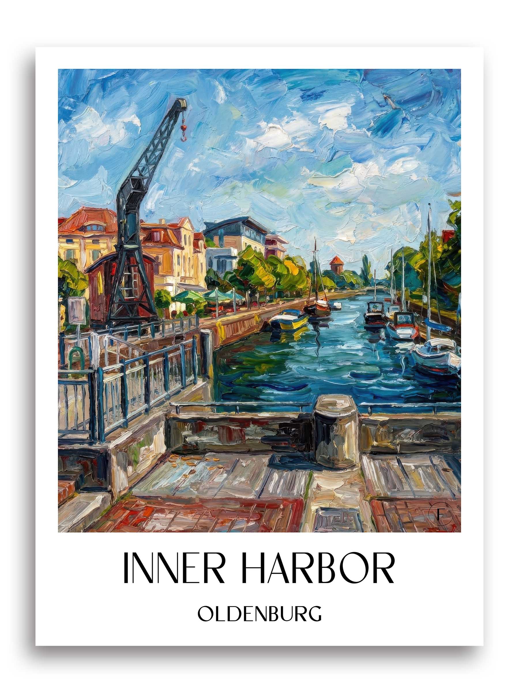 Innenhafen Poster - Oldenburg - Deutschland Kunstdruck - Ölgemälde von A4 bis A1 - favplace