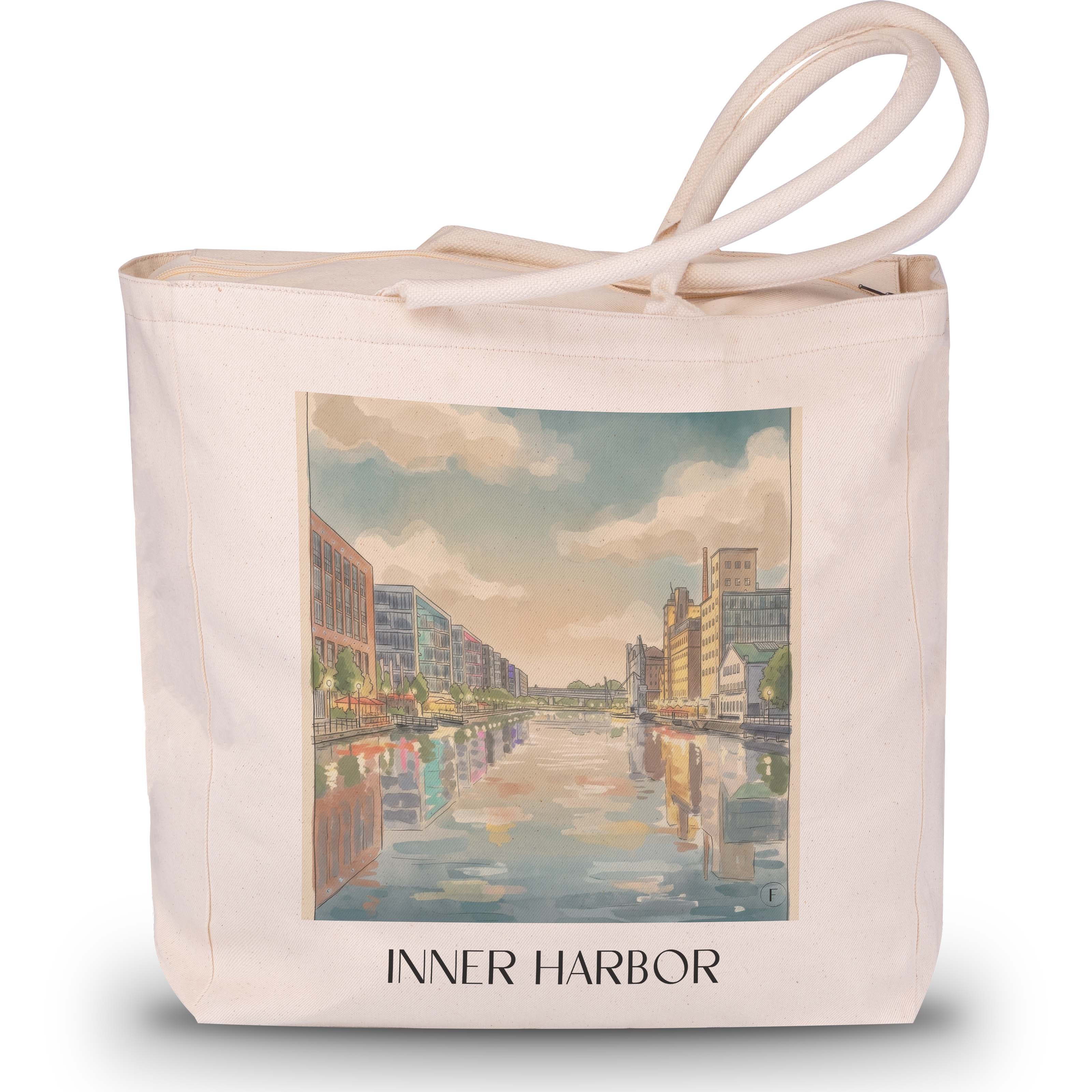 Innenhafen Shopping Tasche - Duisburg - Deutschland Tote Bag - Einkaufstasche im Aquarell Stil - favplace