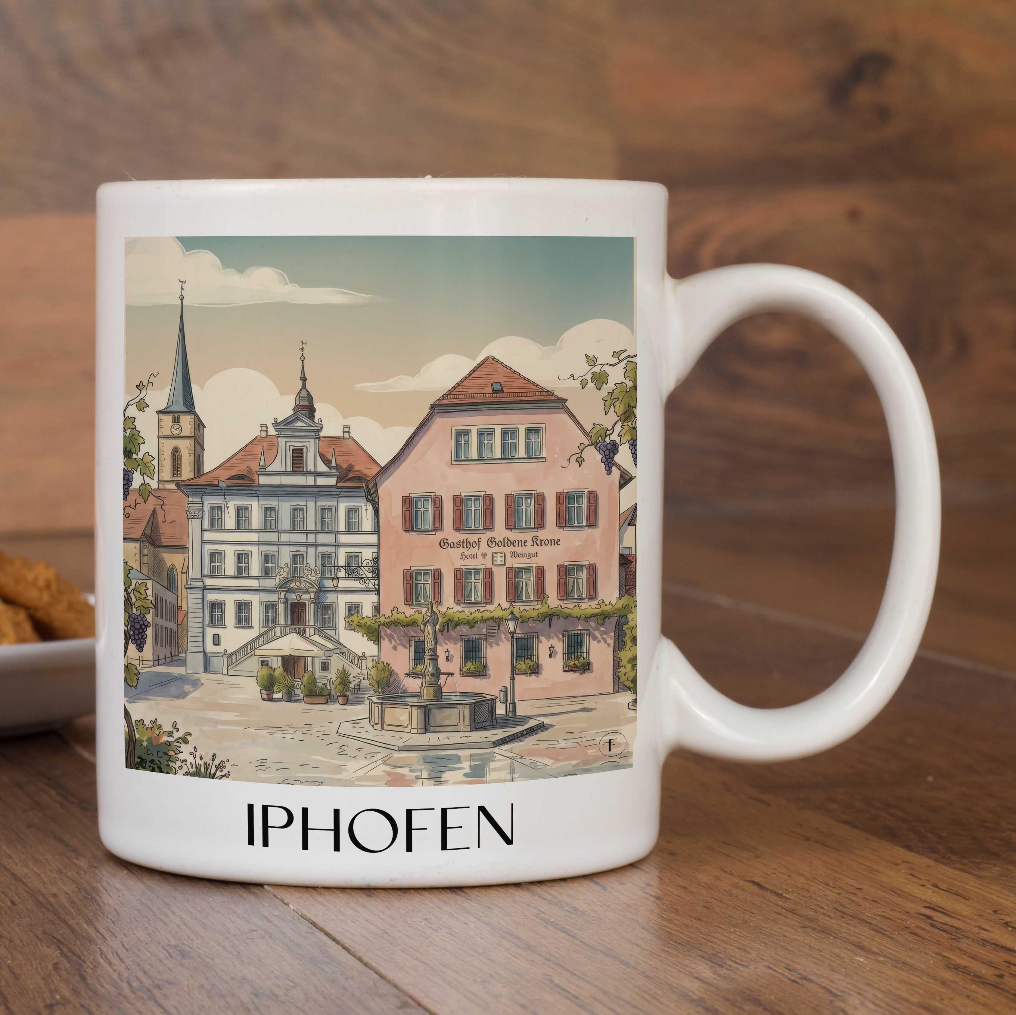 iphofen-deutschland-kaffeebecher-aquarell