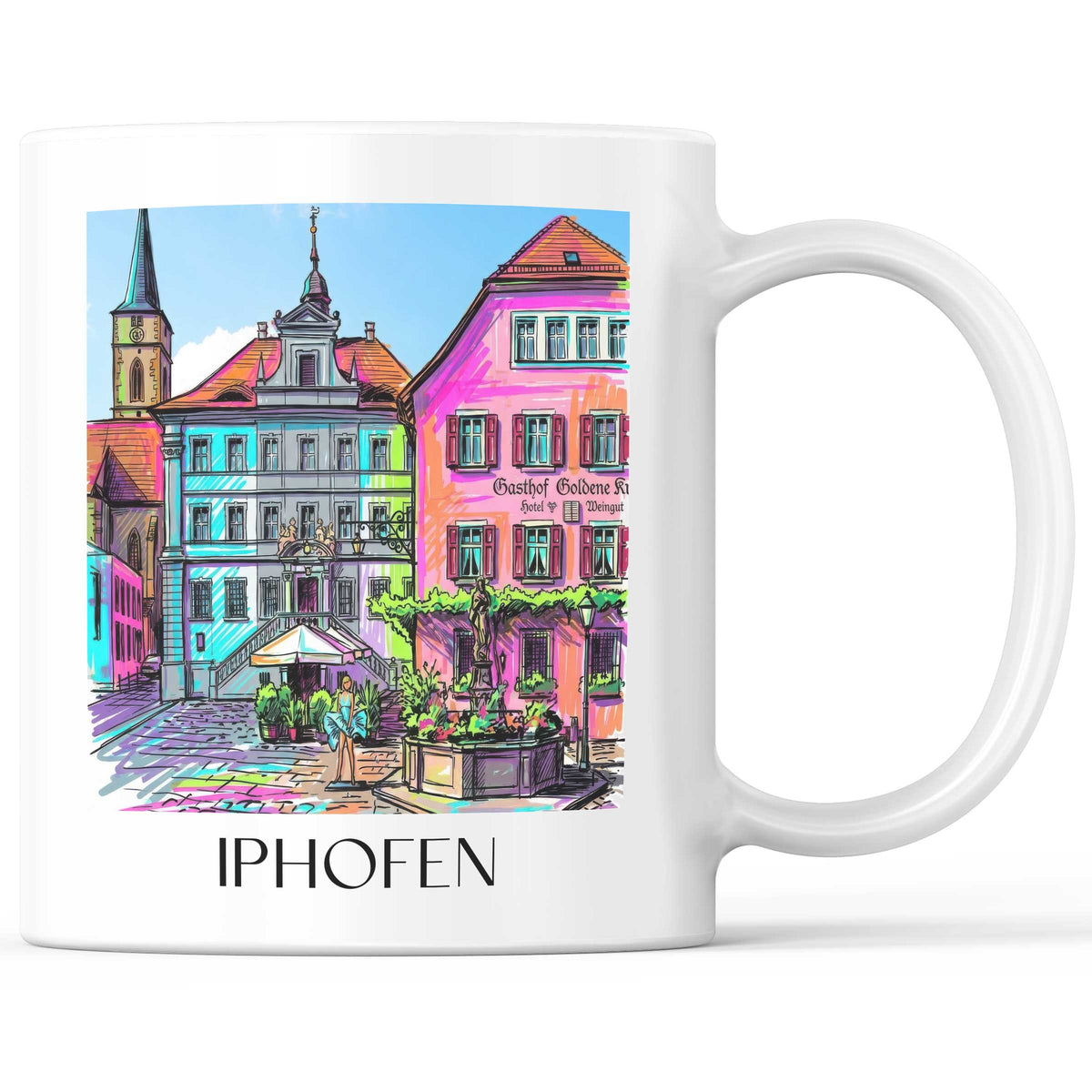 Iphofen - Deutschland Becher - Kaffeetasse im Tag Graffiti Stil - favplace