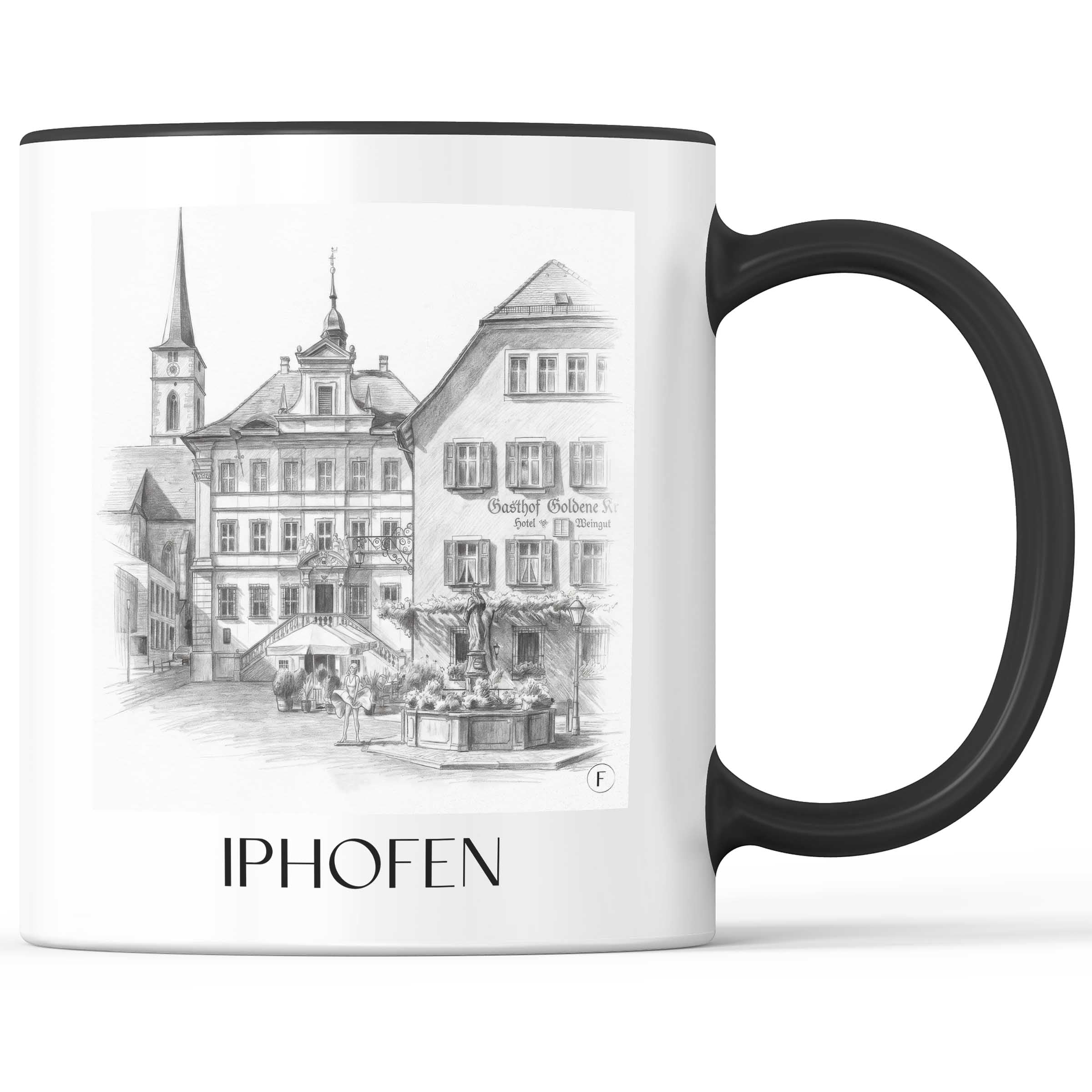 iphofen-deutschland-kaffeebecher-bleistift-zeichnung-drawing