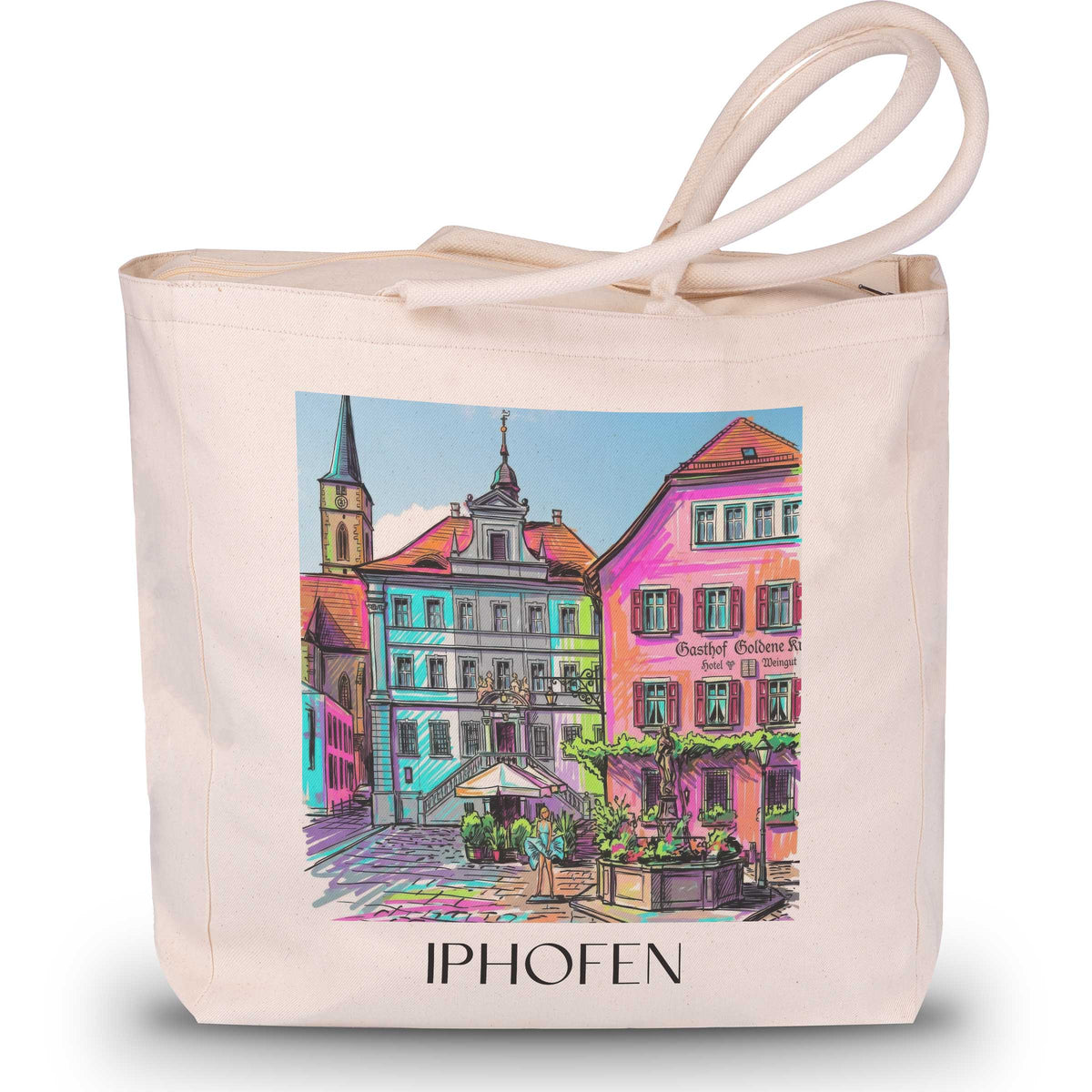 Iphofen - Deutschland Tote Bag - Einkaufstasche im Tag Graffiti Stil - favplace