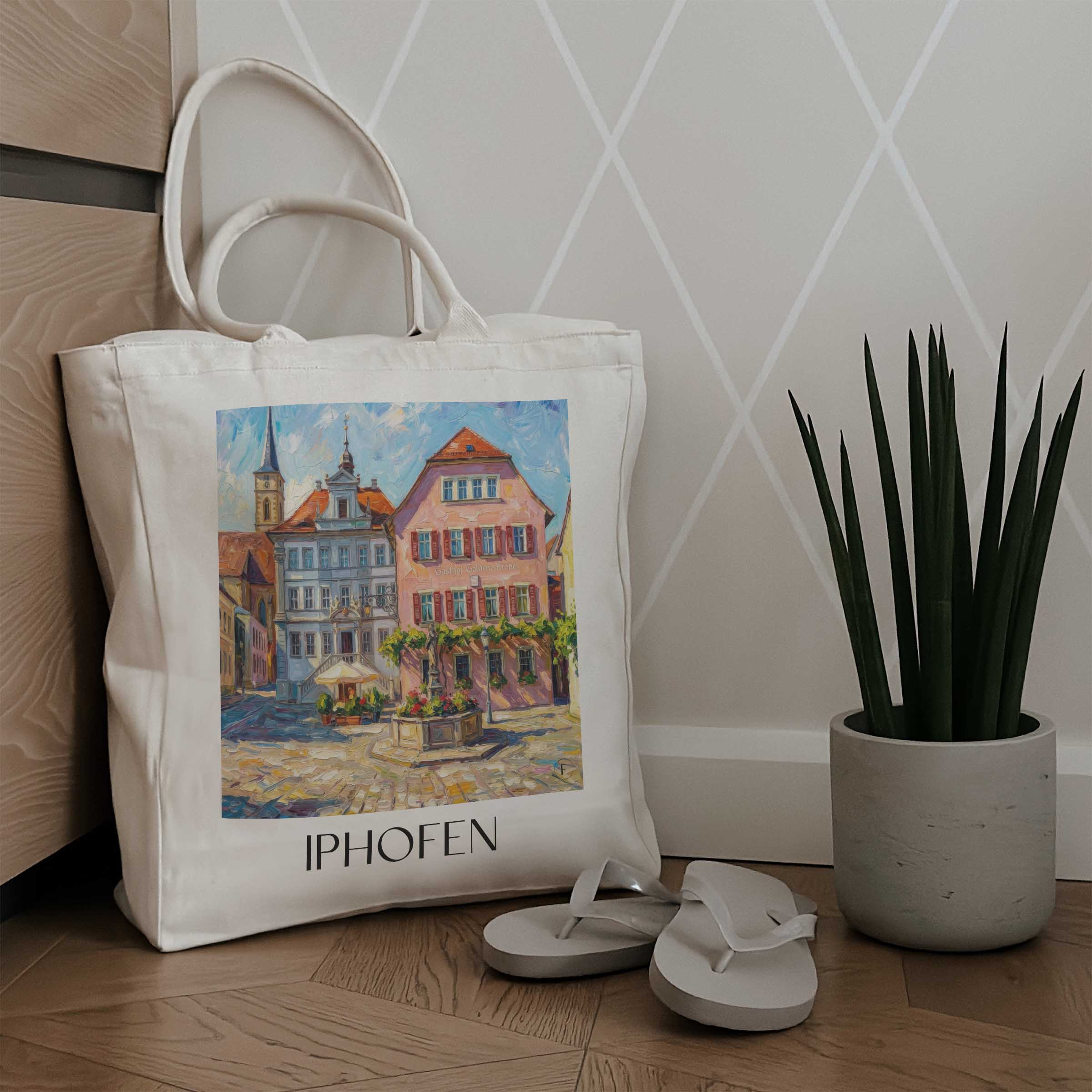 iphofen-deutschland-einkaufstasche-oil-painting-oelgemaelde