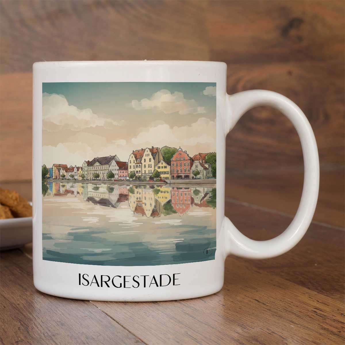 isargestade-landshut-deutschland-kaffeebecher-aquarell