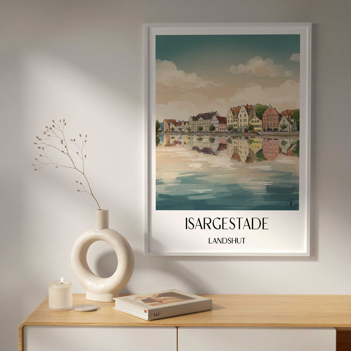 isargestade-landshut-deutschland-poster-aquarell