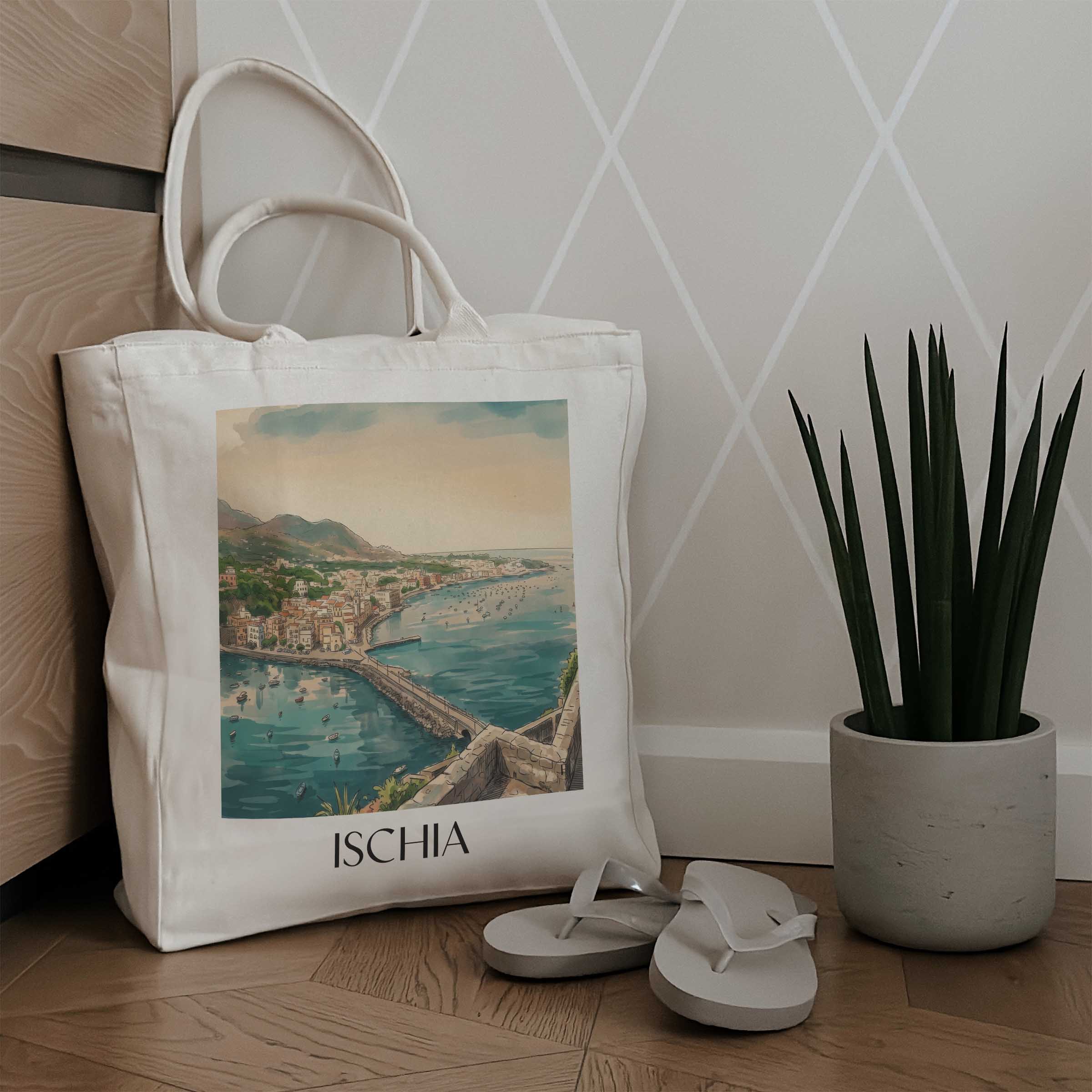 ischia-kampanien-italien-einkaufstasche-aquarell