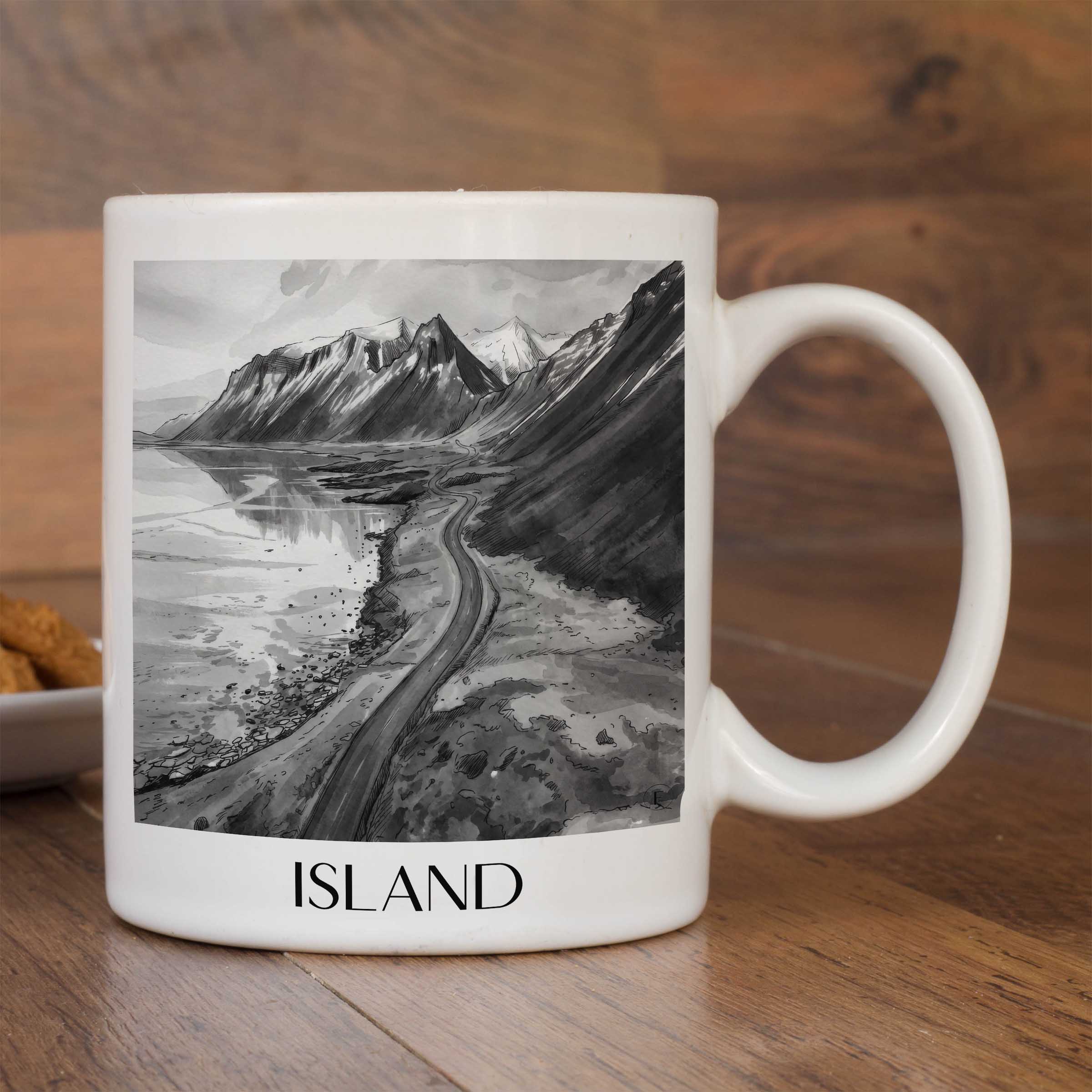 island-island-kaffeebecher-aquarell-schwarz-weiss