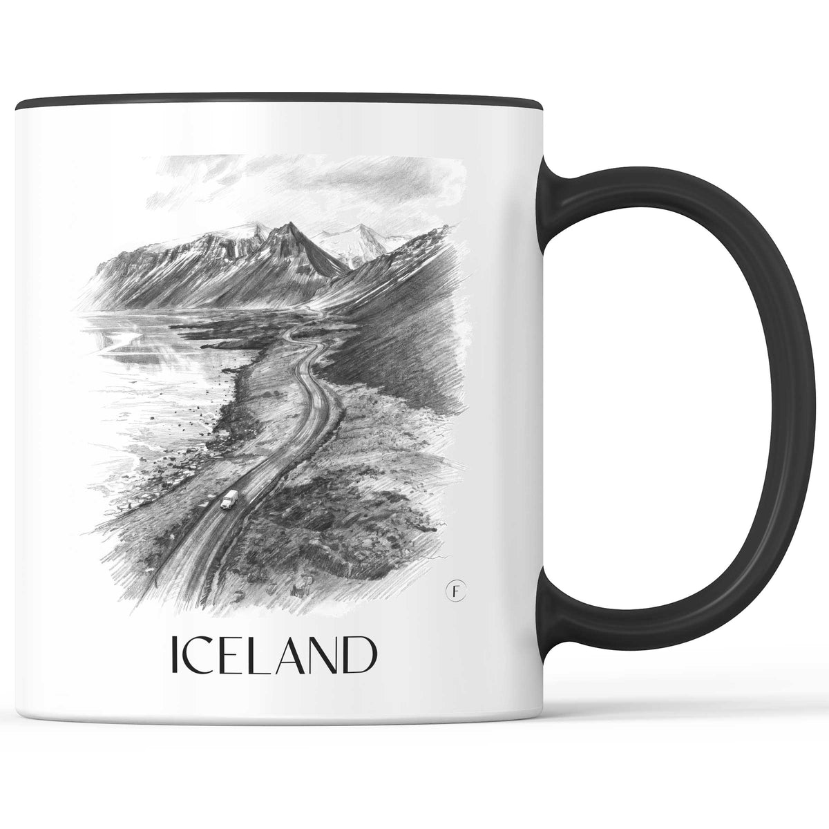 Island - Island Becher - Kaffeetasse im Zeichnung Stil - favplace