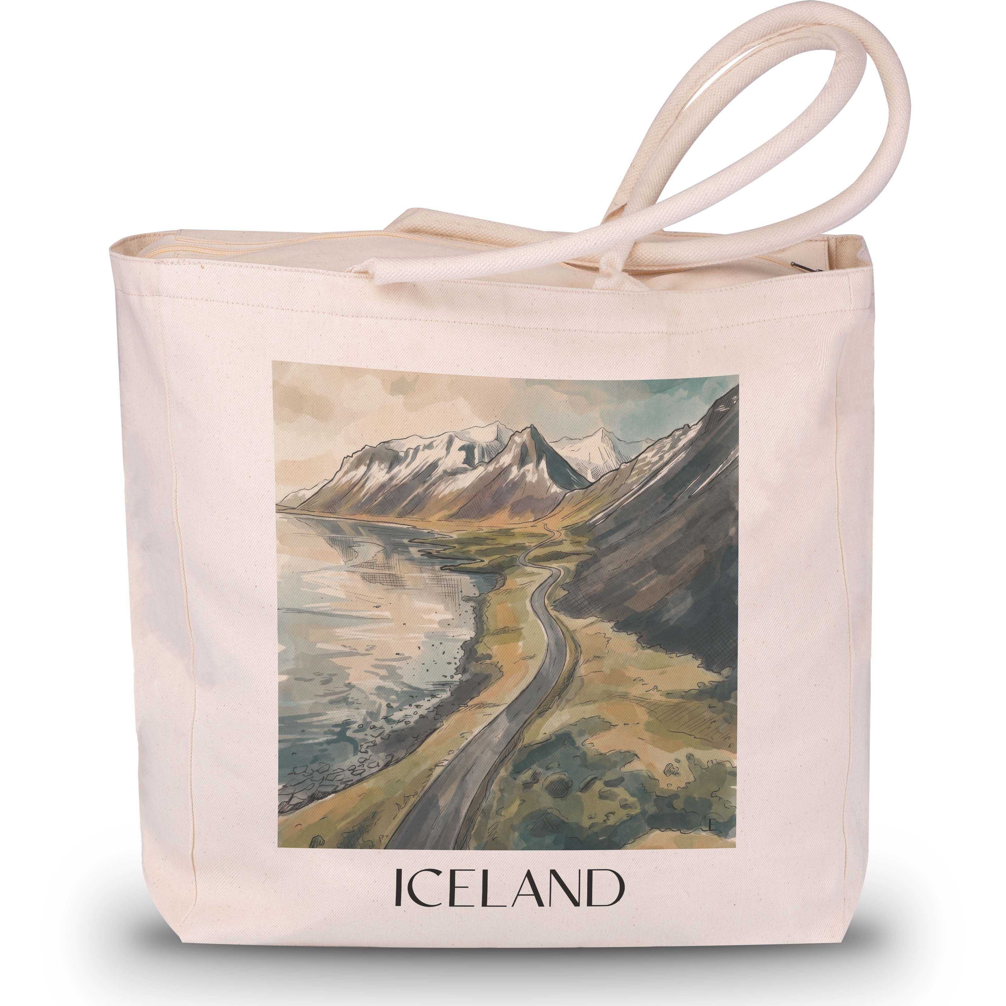Island - Island Tote Bag - Einkaufstasche im Aquarell Stil - favplace