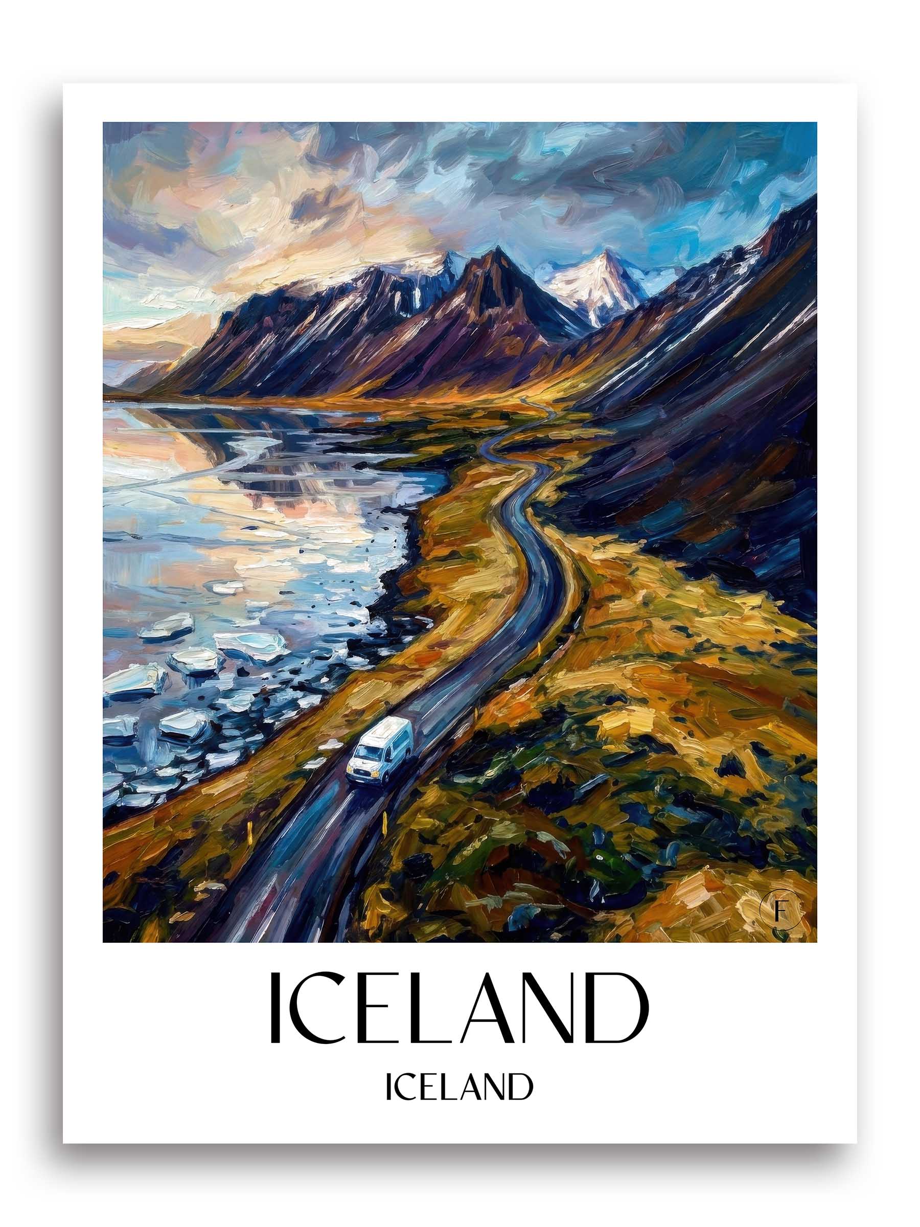Island Poster - - Island Kunstdruck - Ölgemälde von A4 bis A1 - favplace
