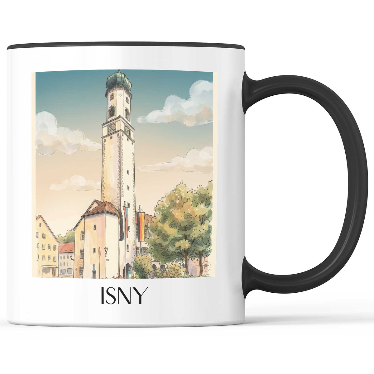 isny-allgäu-deutschland-kaffeebecher-aquarell
