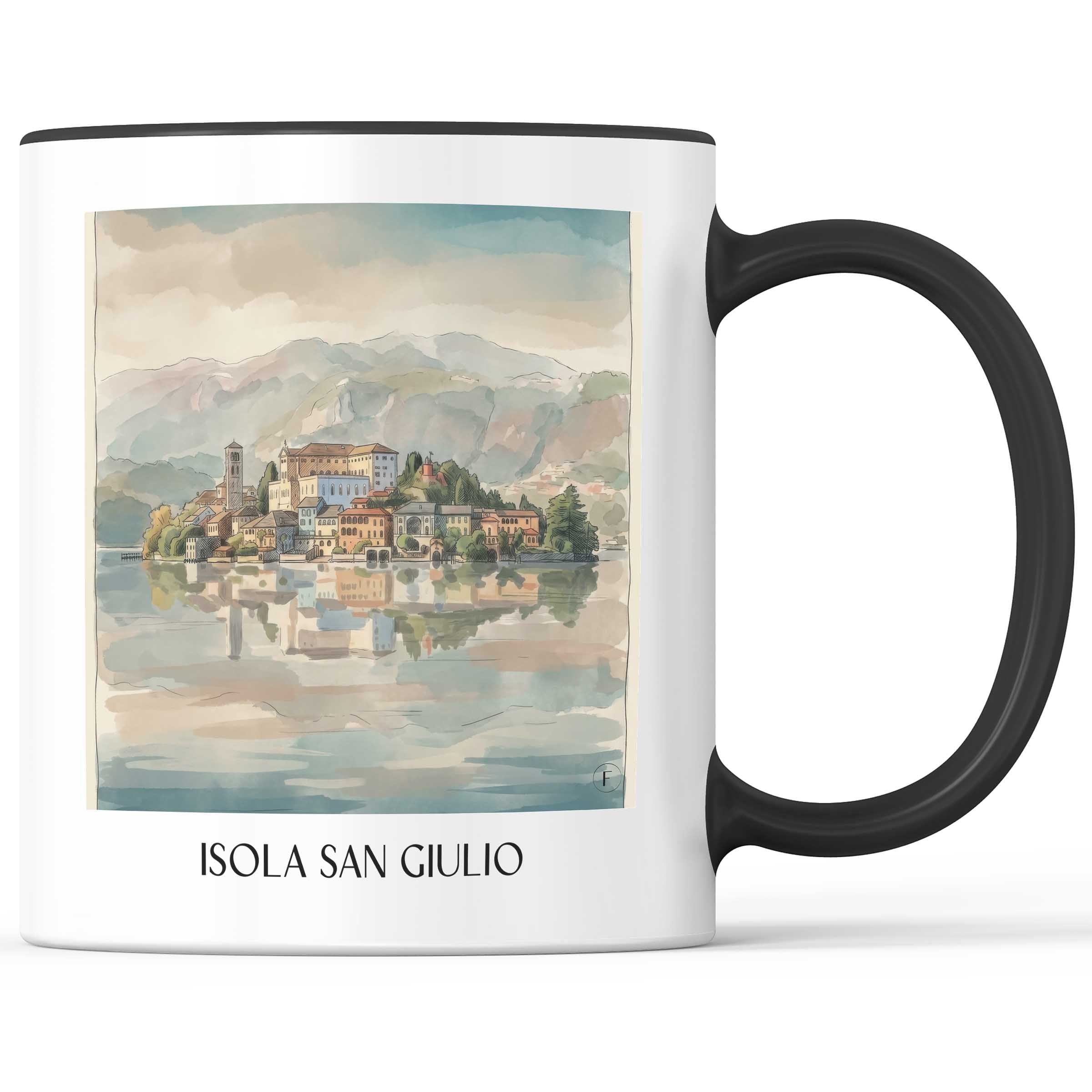isola-san-giulio-lago-d´orta-italien-kaffeebecher-aquarell