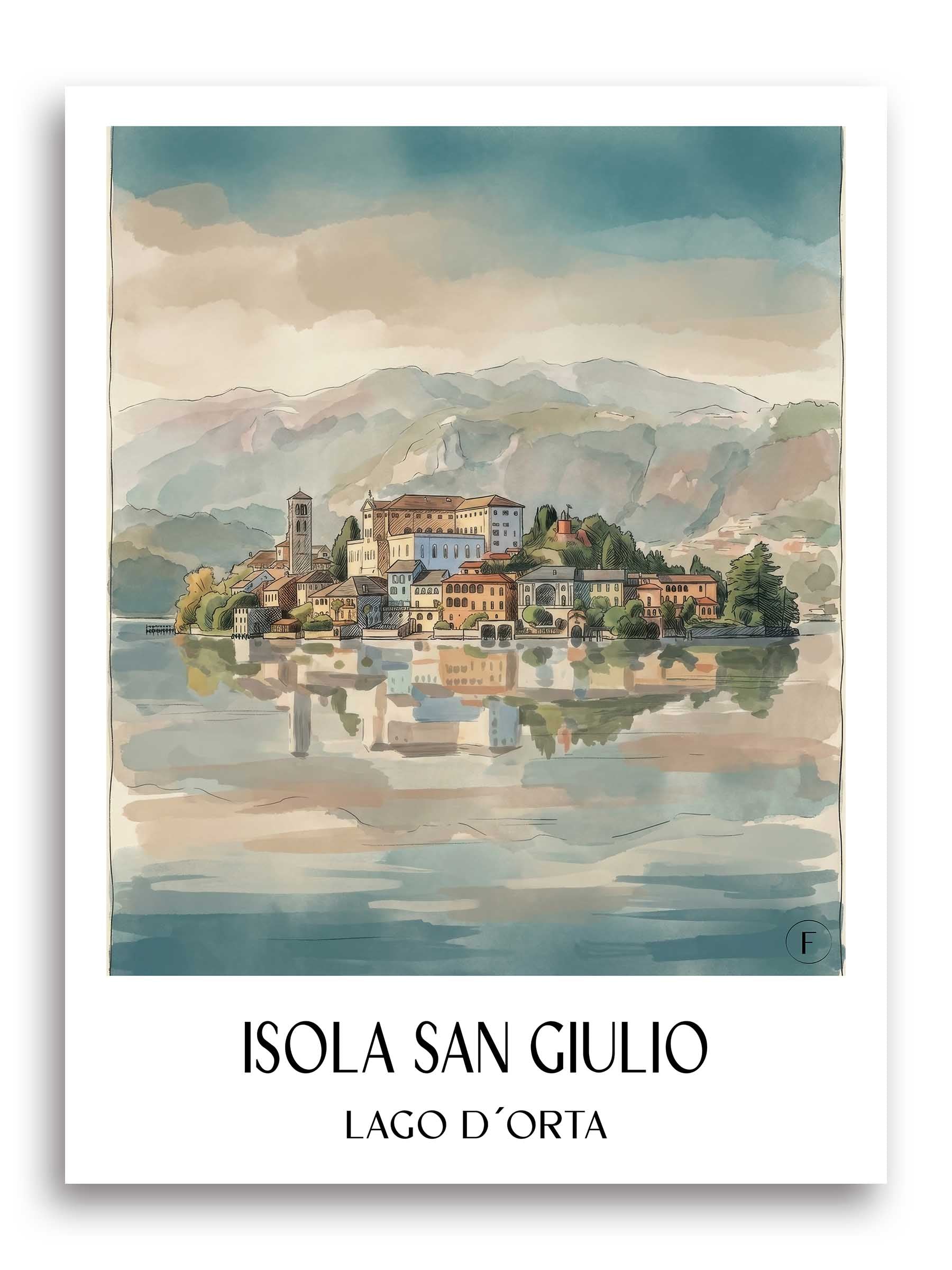 isola-san-giulio-lago-d´orta-italien-poster-aquarell