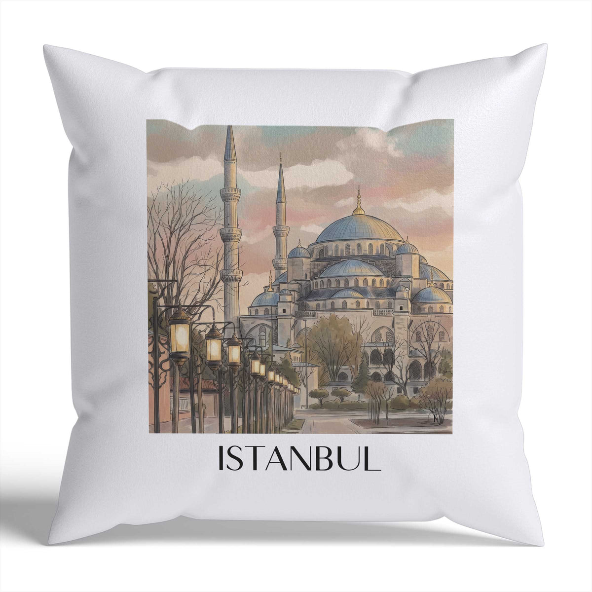 istanbul-türkei-türkei-kissenbezug-aquarell