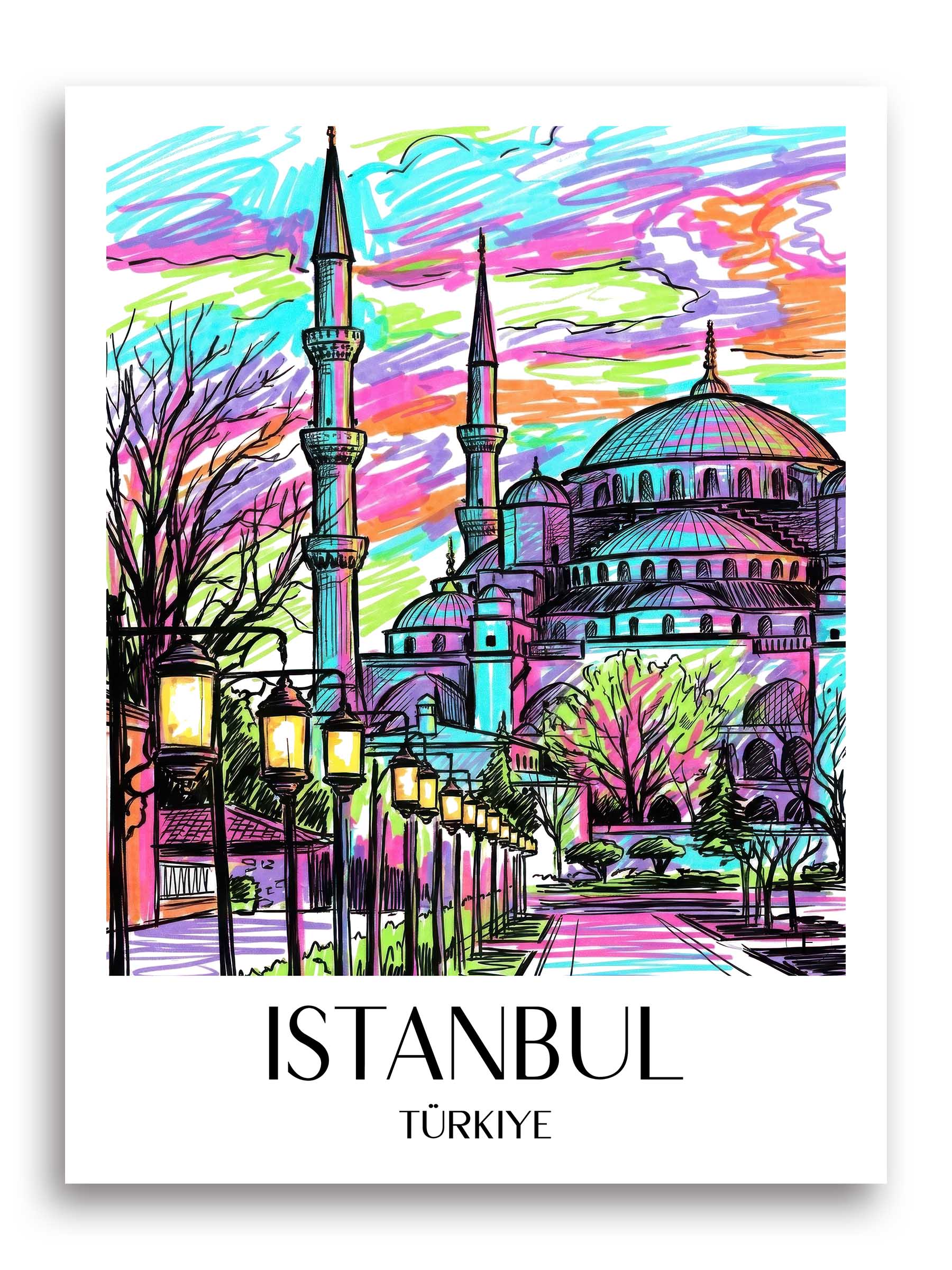 Istanbul Poster - - Türkei Kunstdruck - Tag Graffiti von A4 bis A1 - favplace