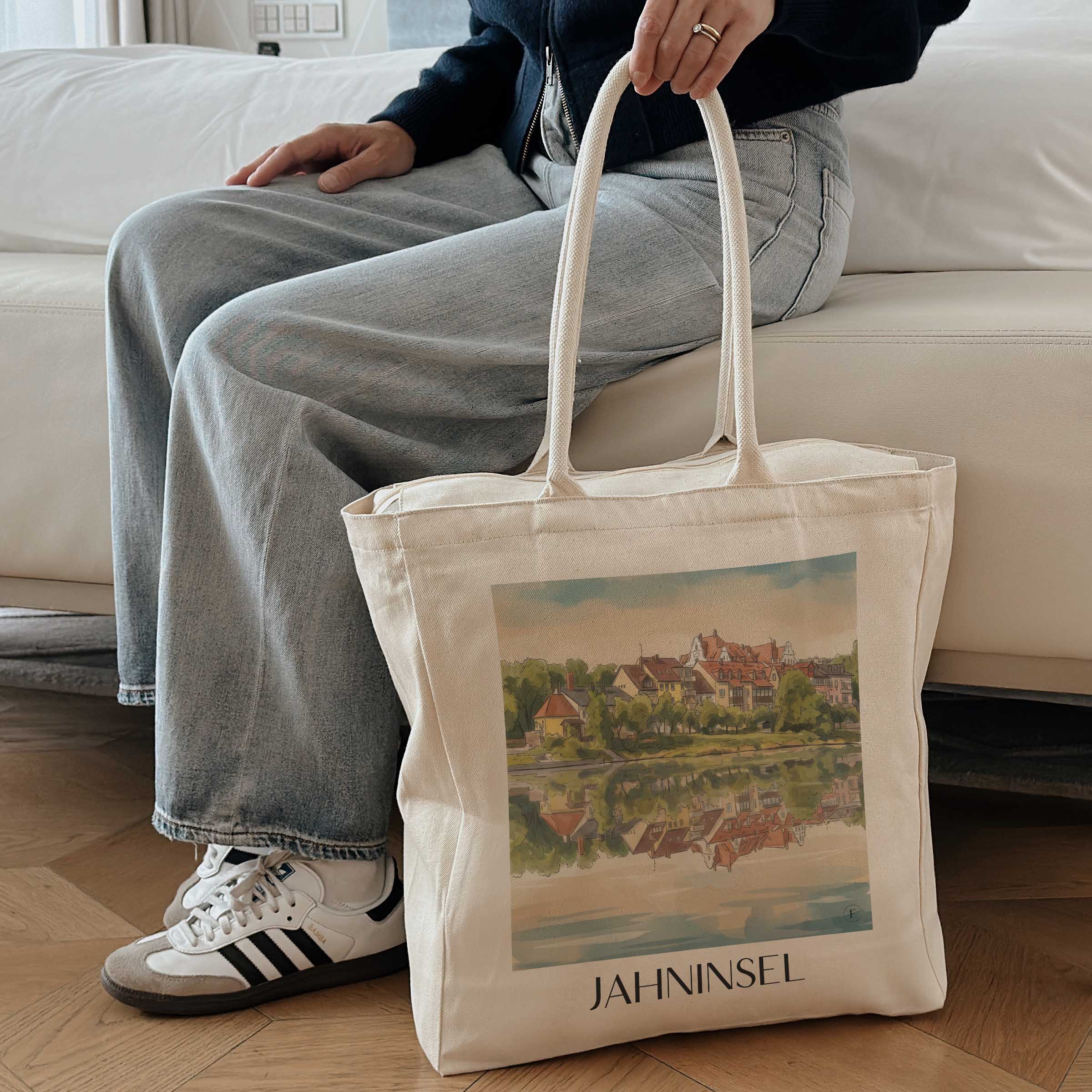 jahninsel-regensburg-deutschland-einkaufstasche-aquarell