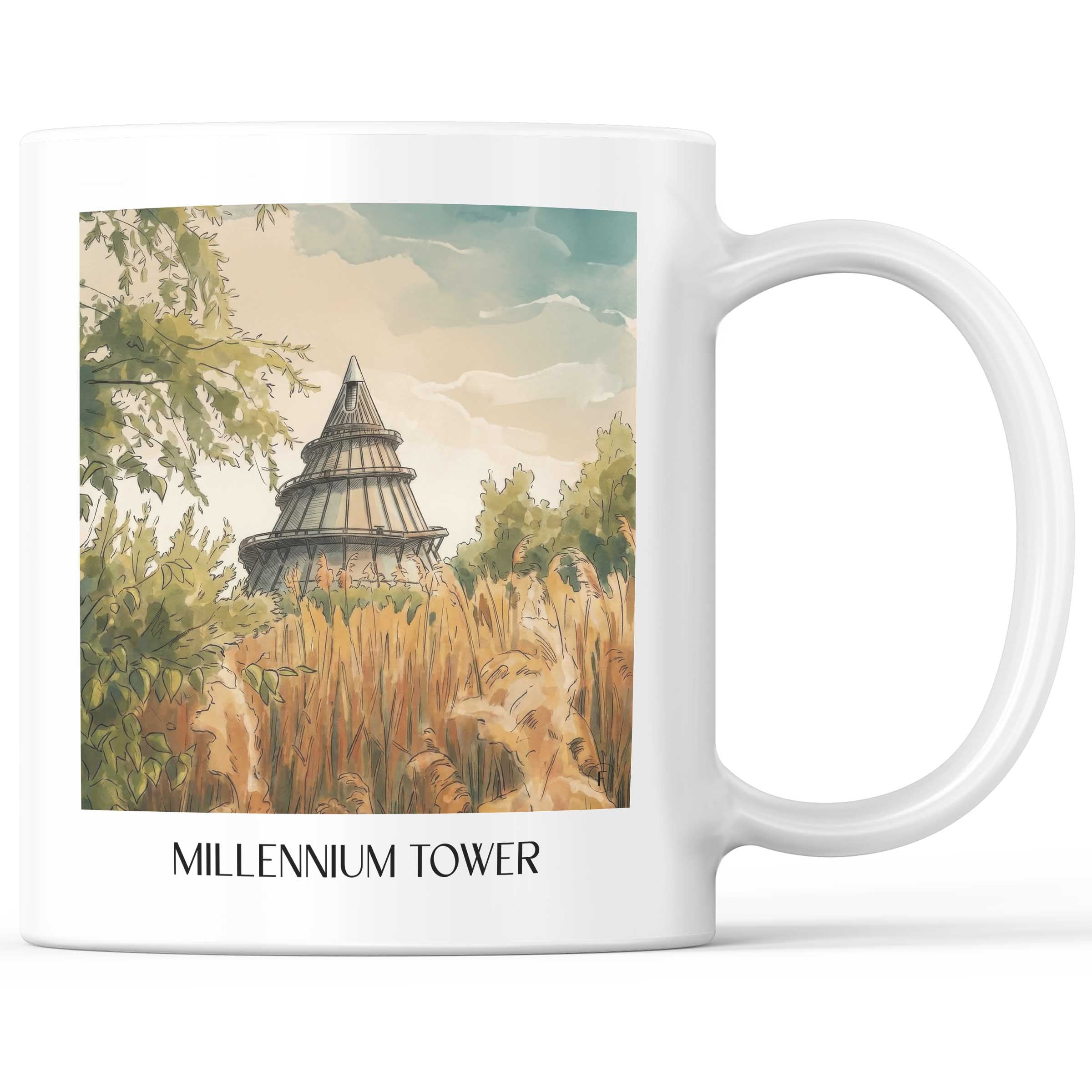 Jahrtausendturm Kaffeebecher - Magdeburg - Deutschland Becher - Kaffeetasse im Aquarell Stil - favplace