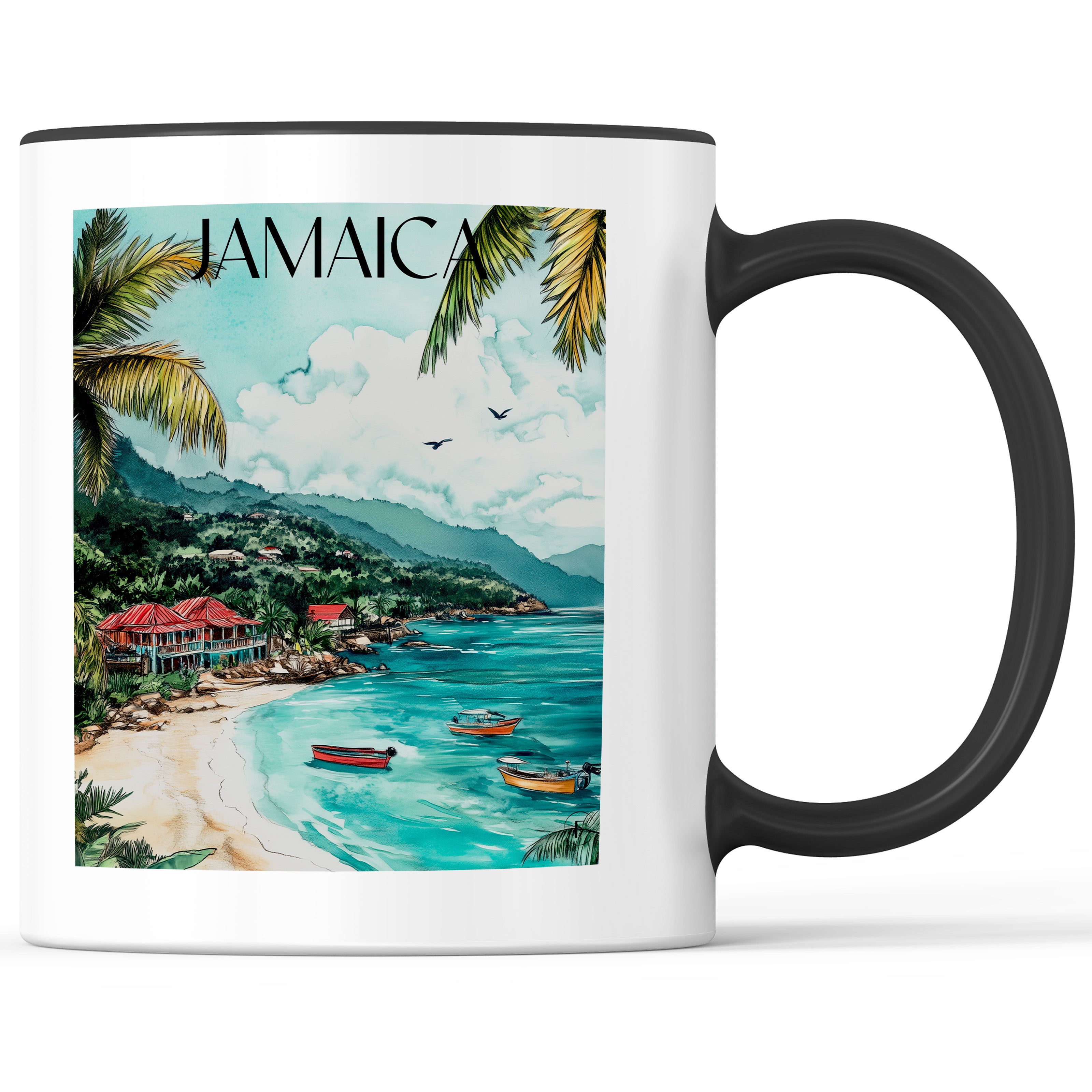 Jamaica - Jamaika Becher - Kaffeetasse im Aquarell Stil - favplace