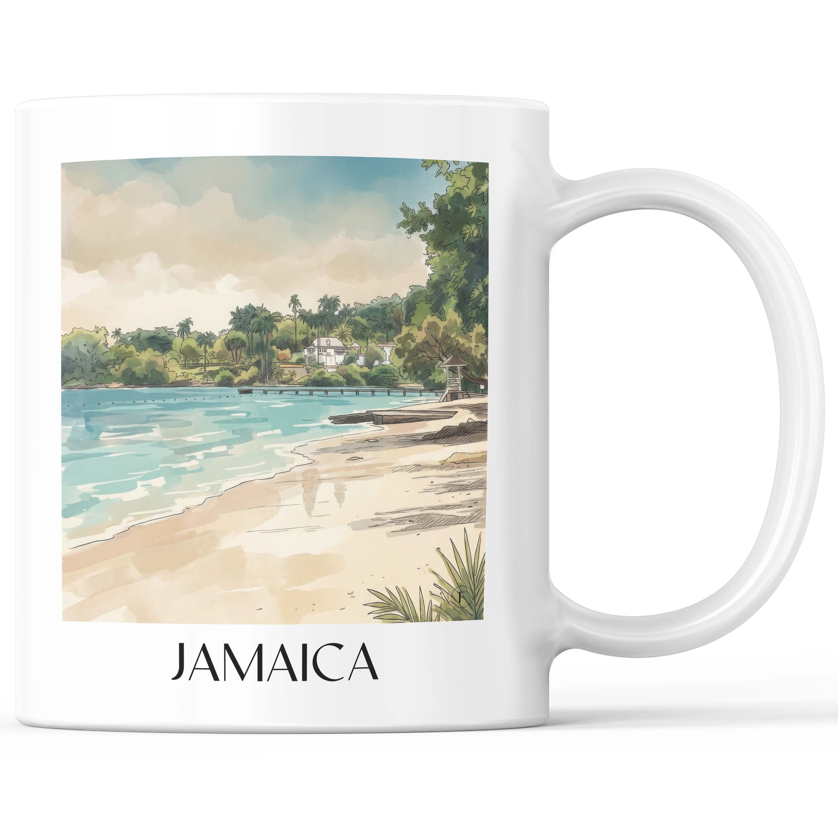 Jamaica - Jamaika Becher - Kaffeetasse im Aquarell Stil - favplace