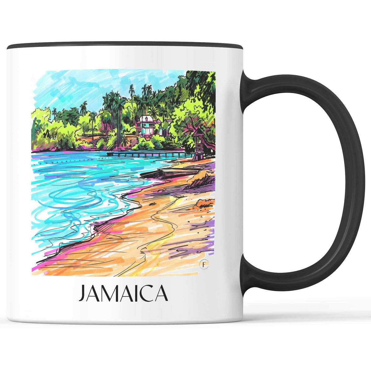 Jamaica - Jamaika Becher - Kaffeetasse im Tag Graffiti Stil - favplace