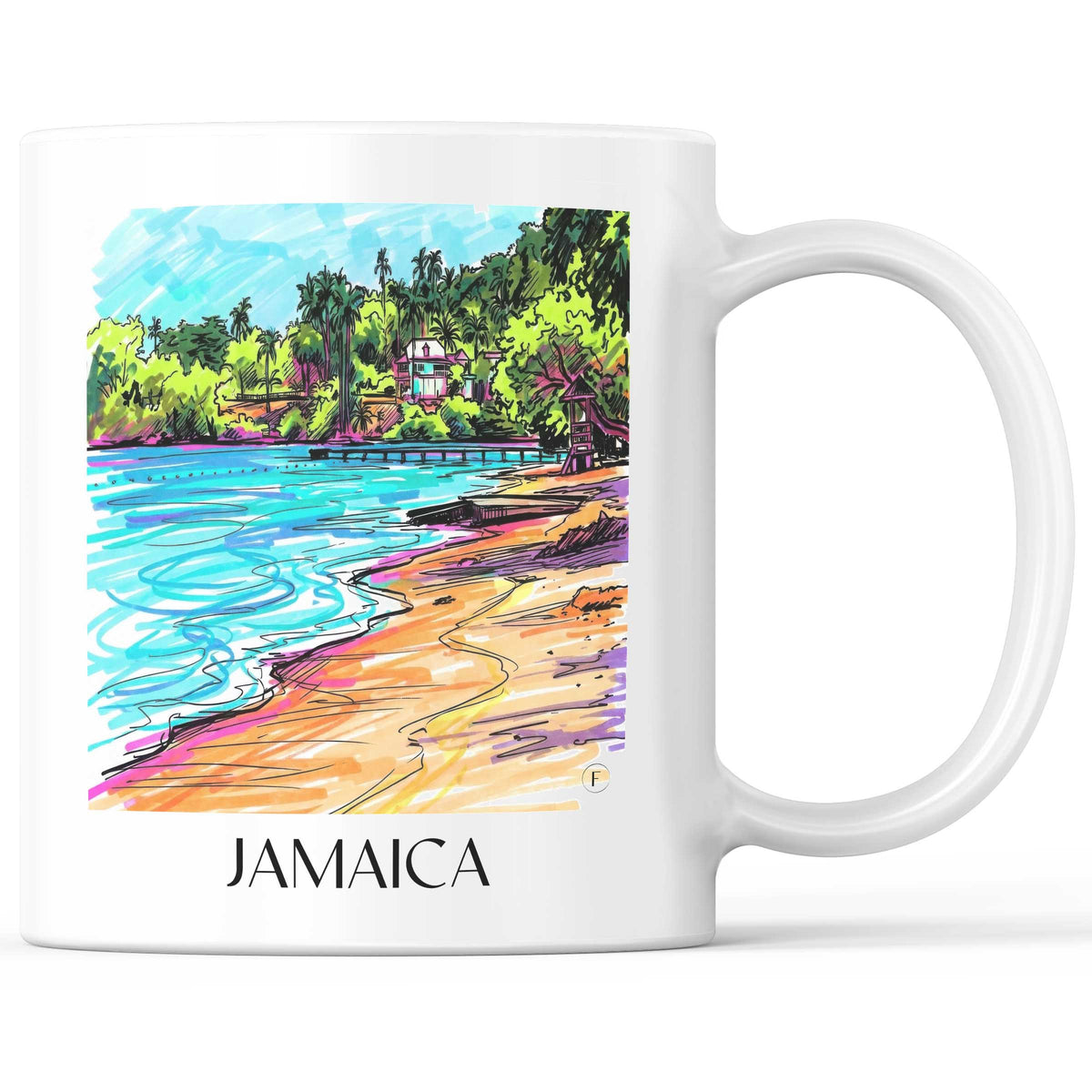 Jamaica - Jamaika Becher - Kaffeetasse im Tag Graffiti Stil - favplace