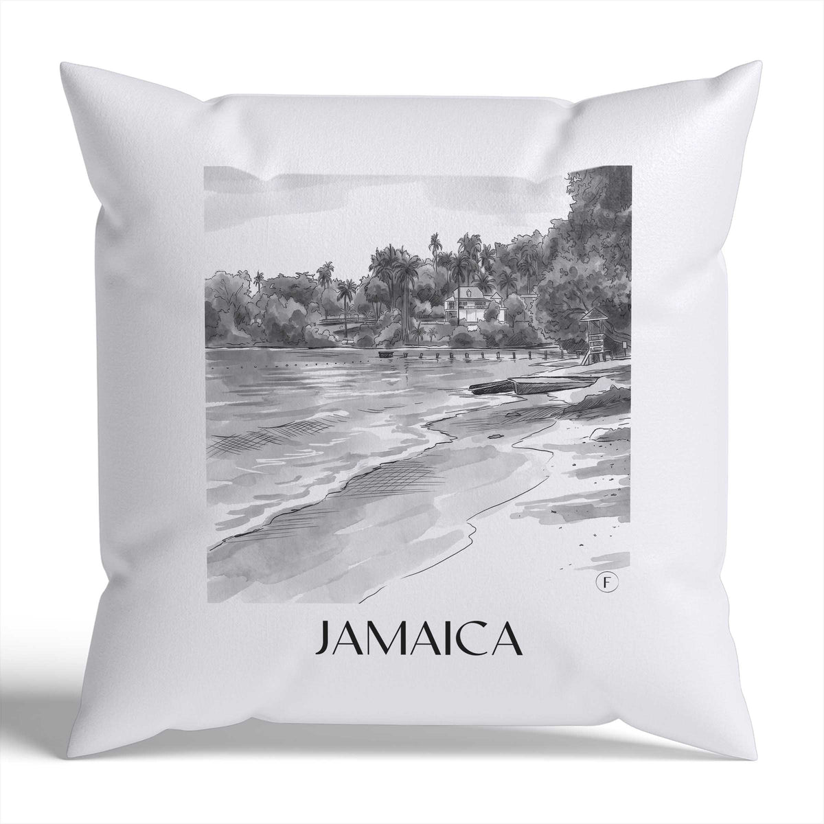 jamaica-jamaika-jamaika-kissenbezug-aquarell-schwarz-weiss
