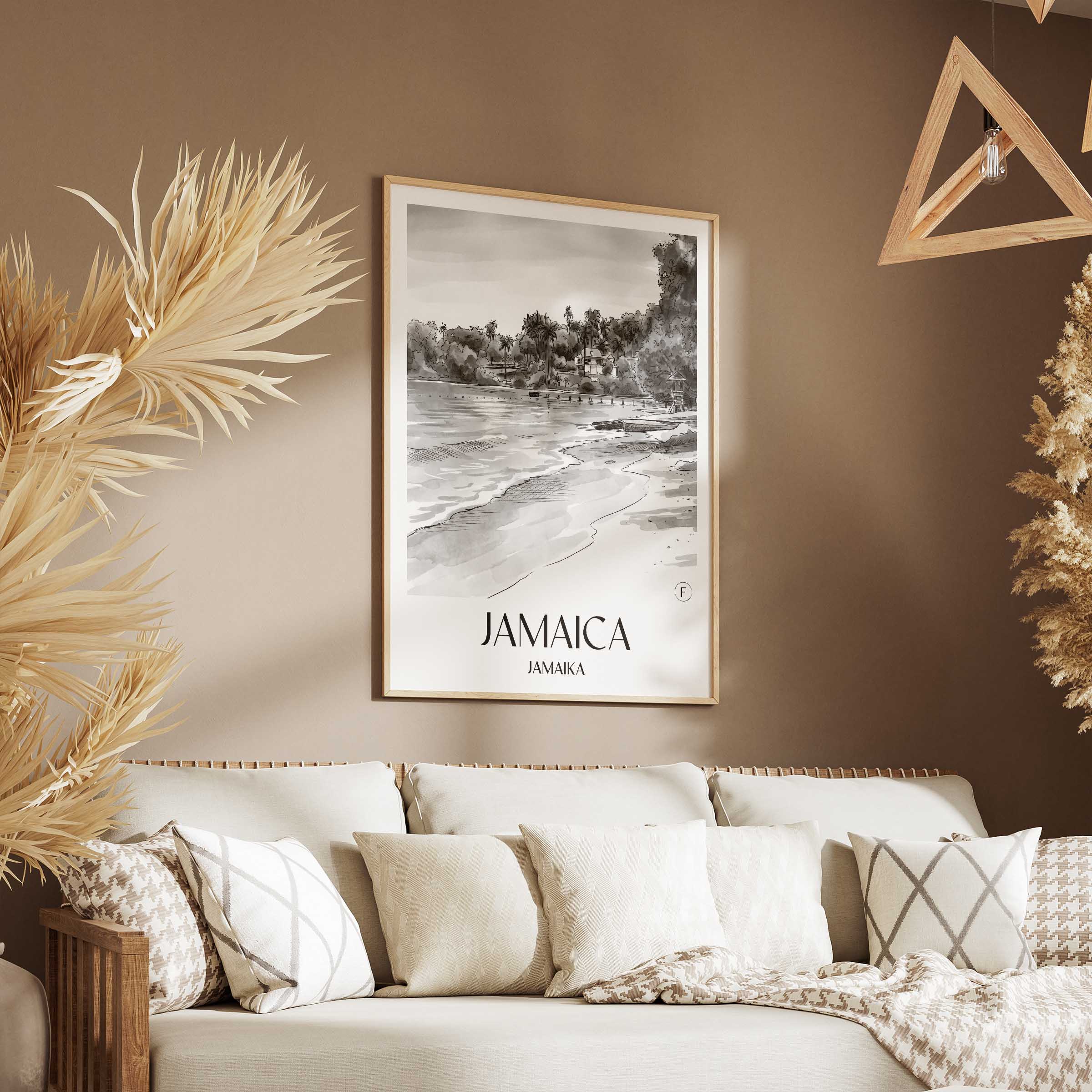 jamaica-jamaika-poster-aquarell-schwarz-weiss