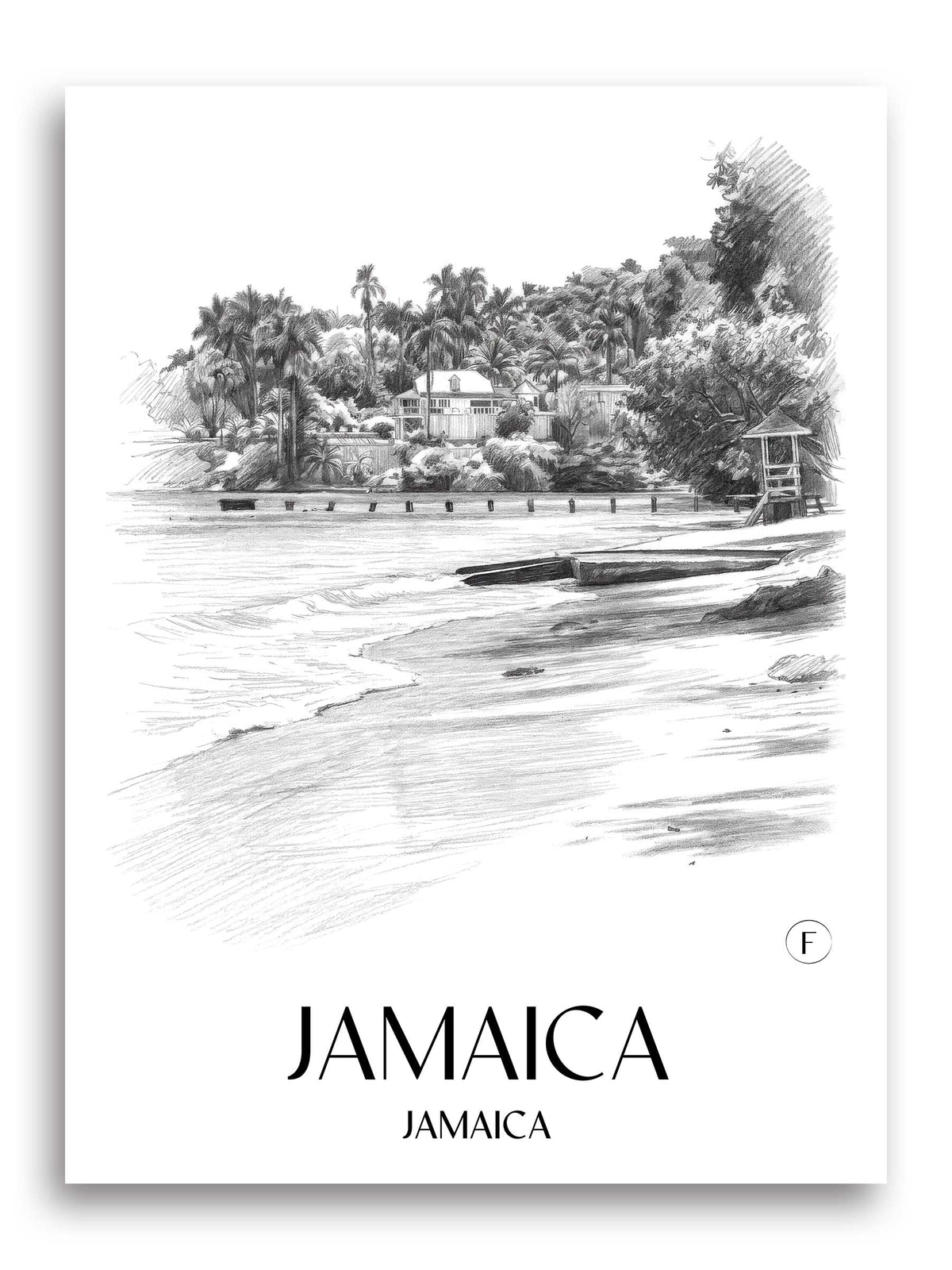 Jamaica Poster - - Jamaika Kunstdruck - Zeichnung von A4 bis A1 - favplace
