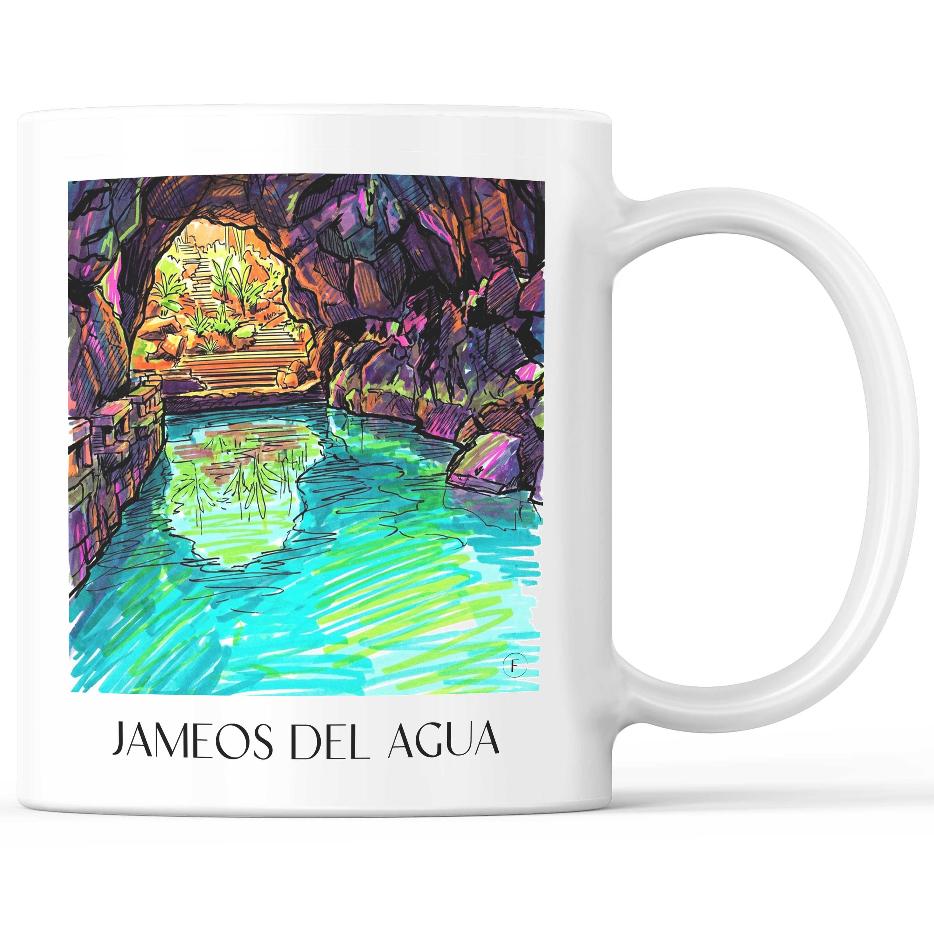 Jameos del Agua Kaffeebecher - Lanzarote - Spanien Becher - Kaffeetasse im Tag Graffiti Stil - favplace