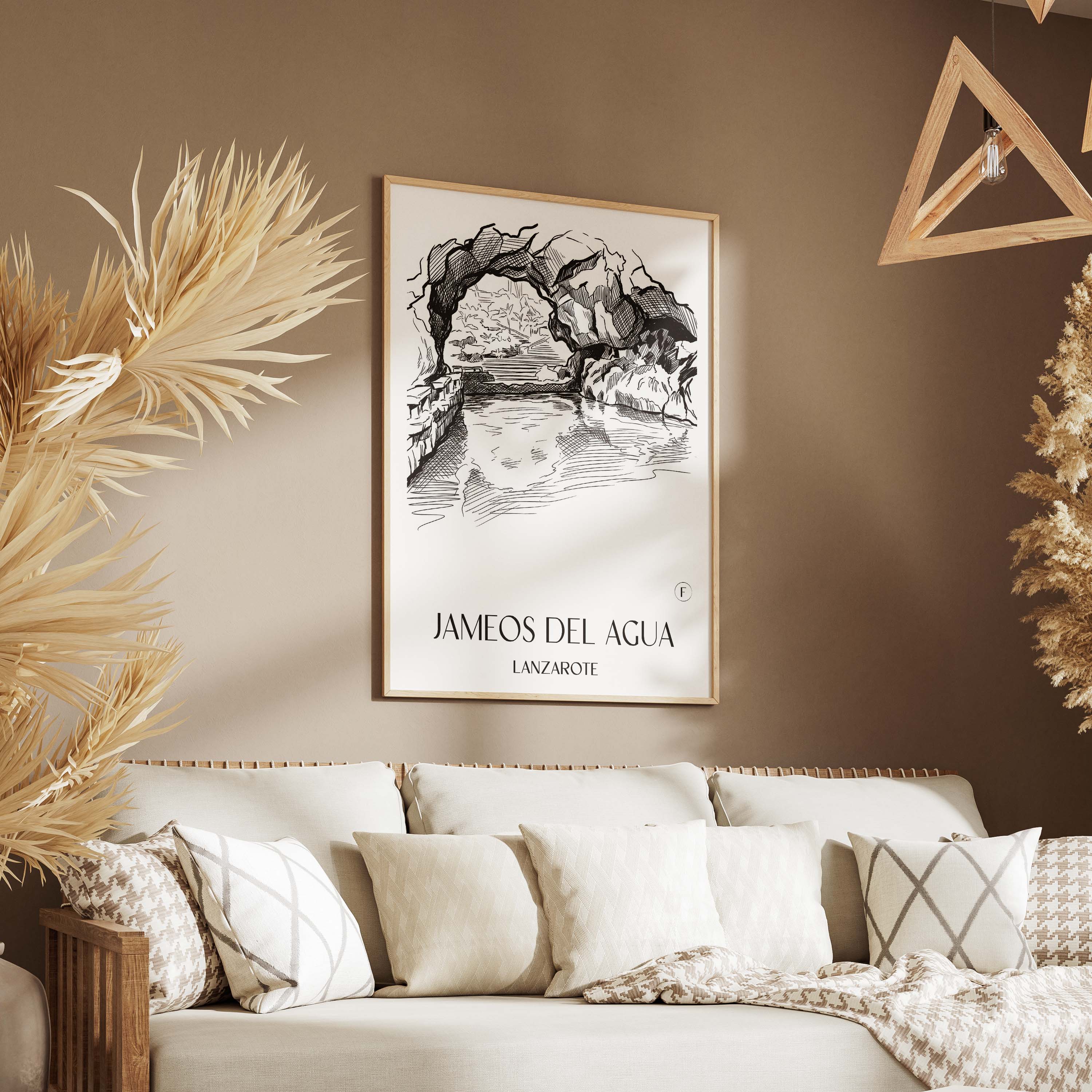 jameos-del-agua-lanzarote-spanien-poster-skizze