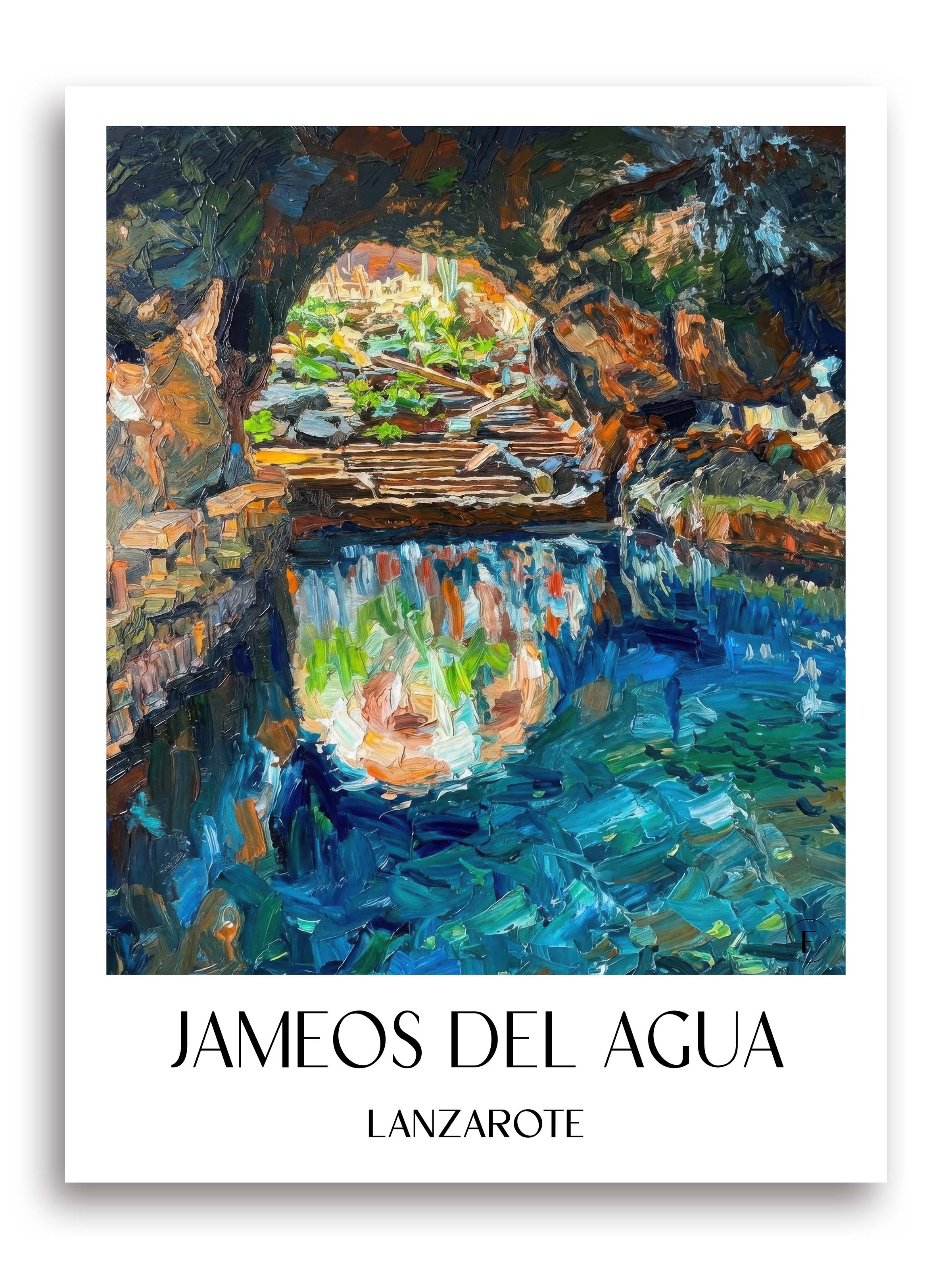 Jameos del Agua Poster - Lanzarote - Spanien Kunstdruck - Ölgemälde von A4 bis A1 - favplace