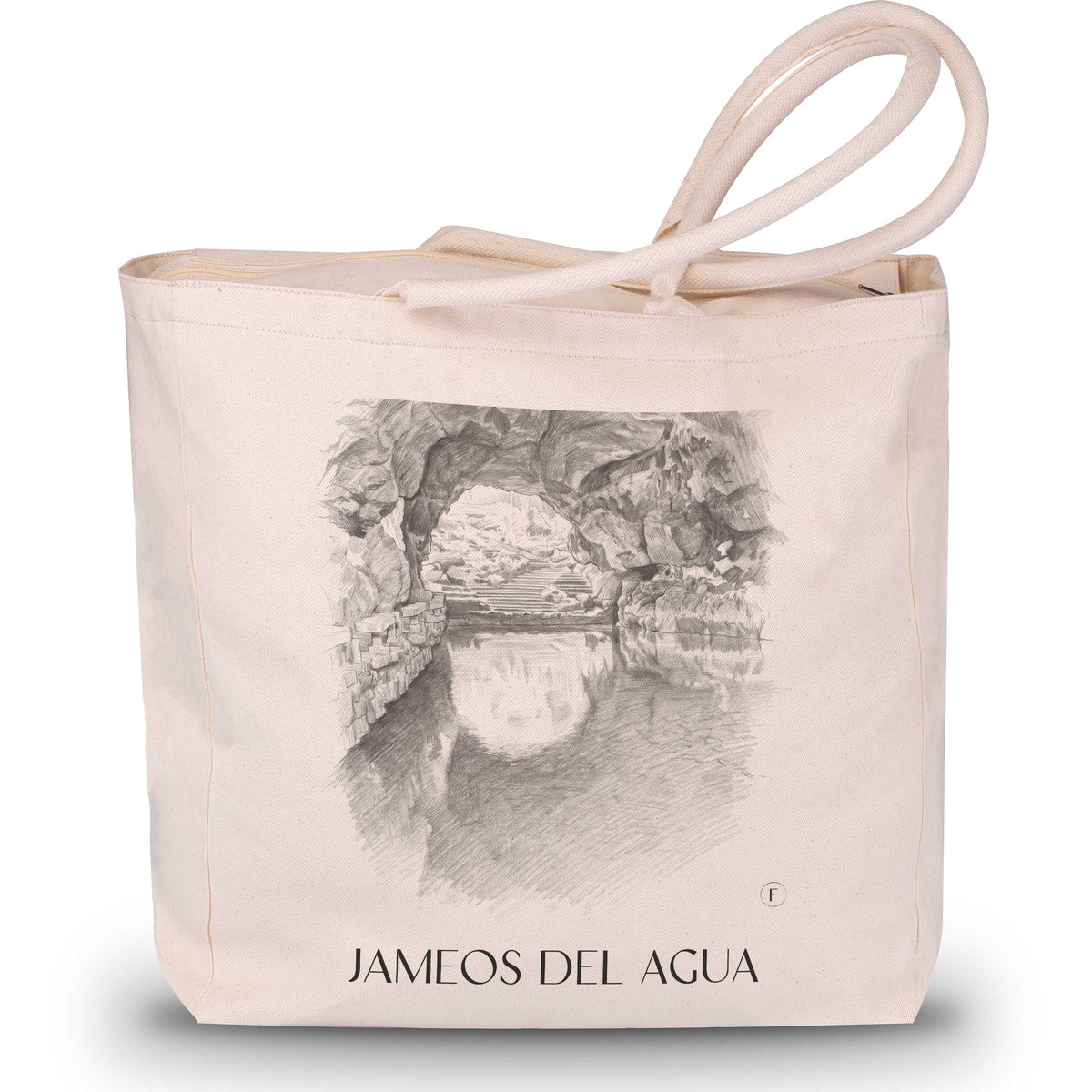 Jameos del Agua Shopping Tasche - Lanzarote - Spanien Tote Bag - Einkaufstasche im Zeichnung Stil - favplace